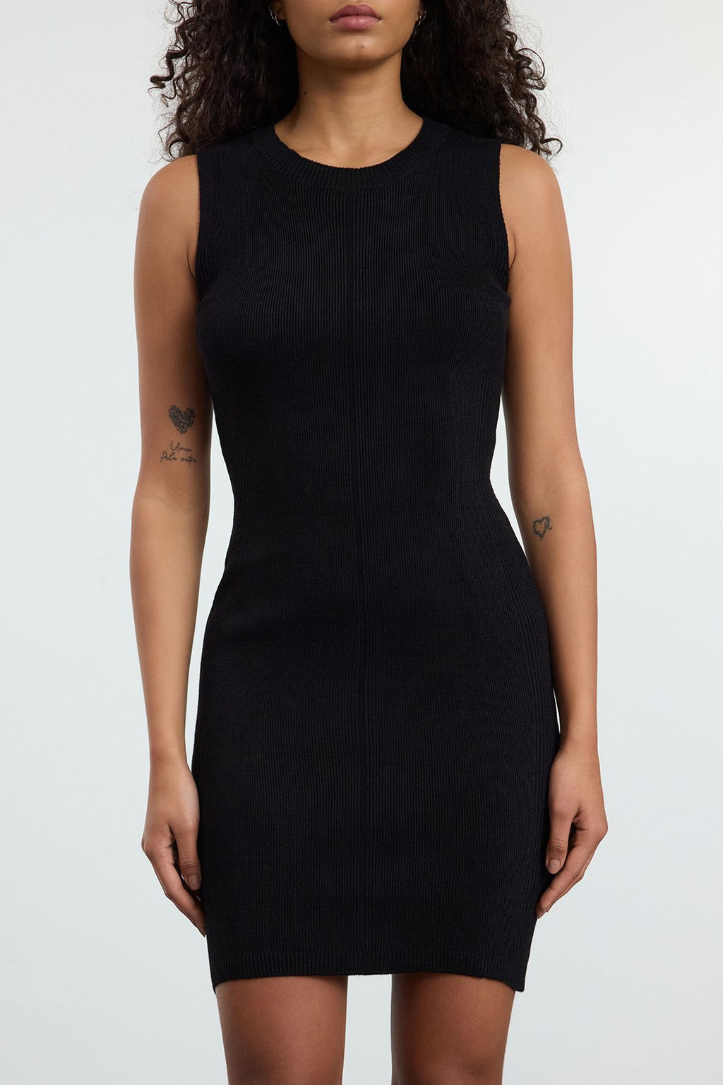 Siyah Mini Triko Bolero-Elbise Tak?m TWOAW25EL00056