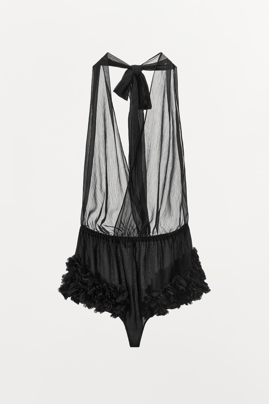 LIMITED EDITION FLORAL TEXTURED BODYSUIT - Zara фото 3