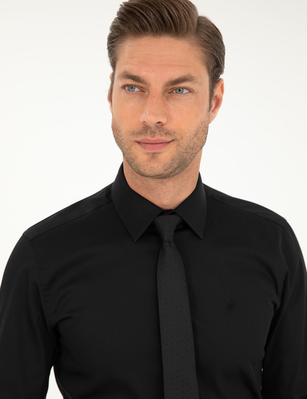 Siyah Slim Fit Uzun Kollu Basic G_mlek - Pierre cardin фото 2