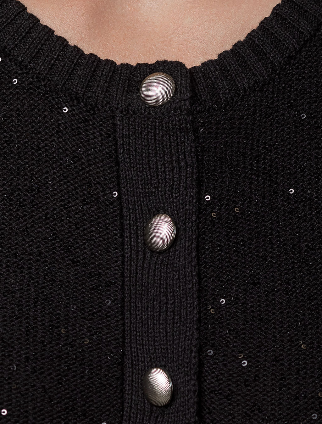 VILATTE / Жакет из хлопковой пряжи с пайетками  фото 6