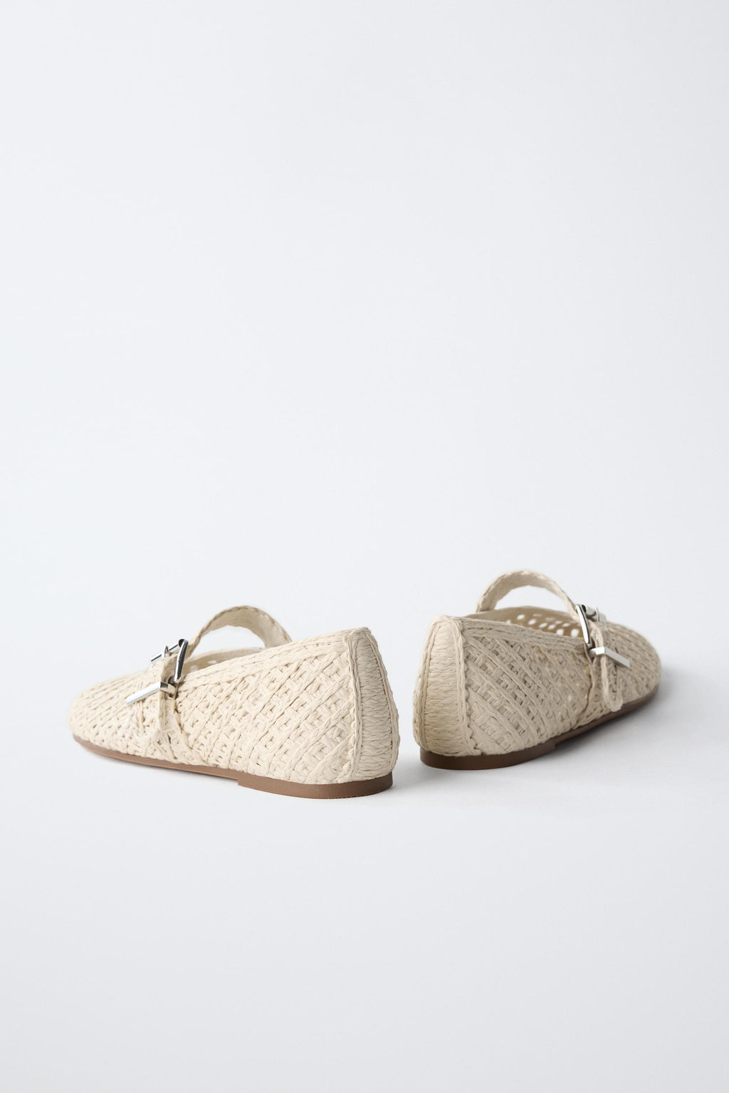 BAILARINA EFECTO RAFIA / Blanco Crudo - Zara фото 5