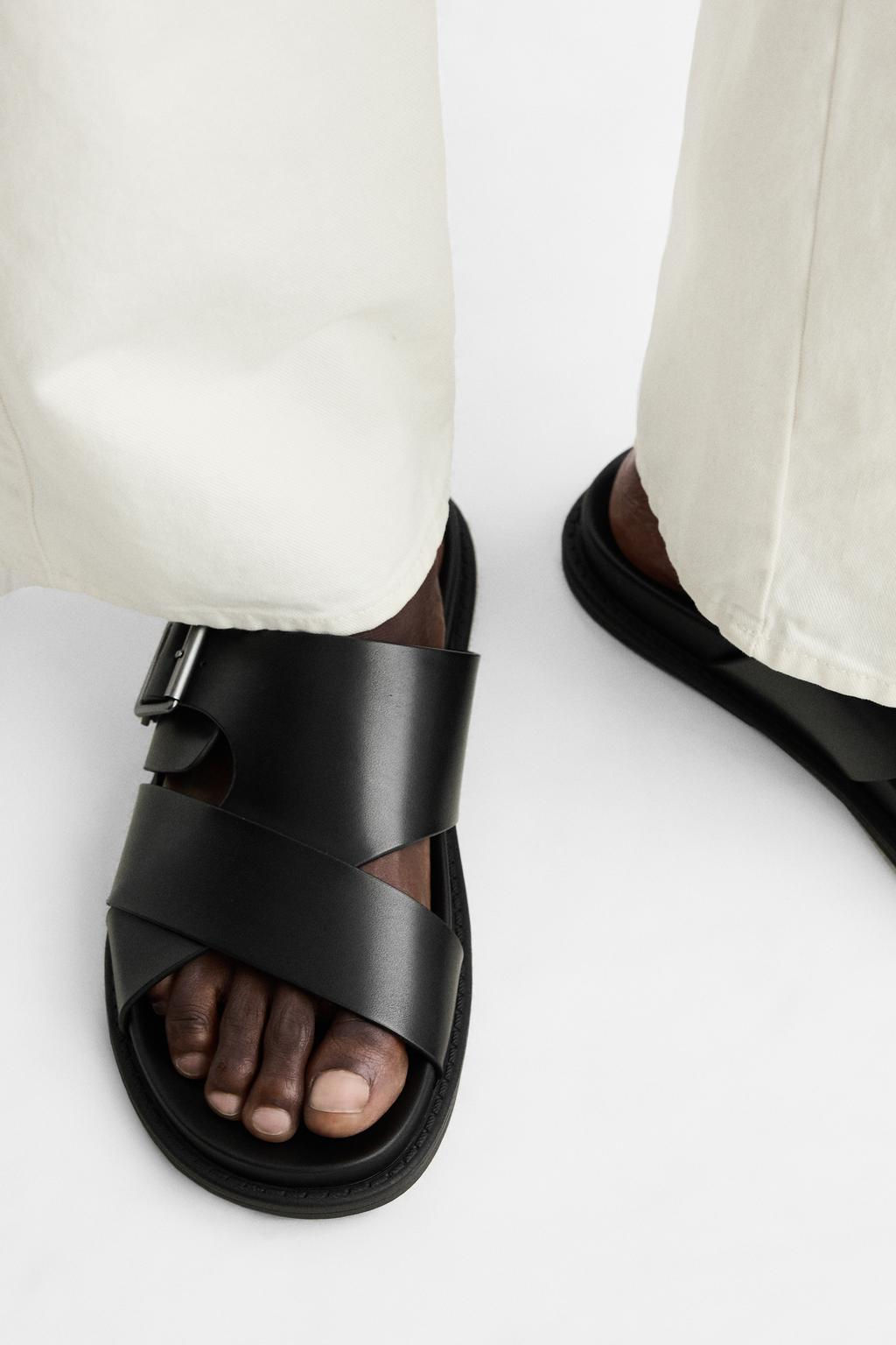 Criss-cross sandals with buckle - Zara фото 4