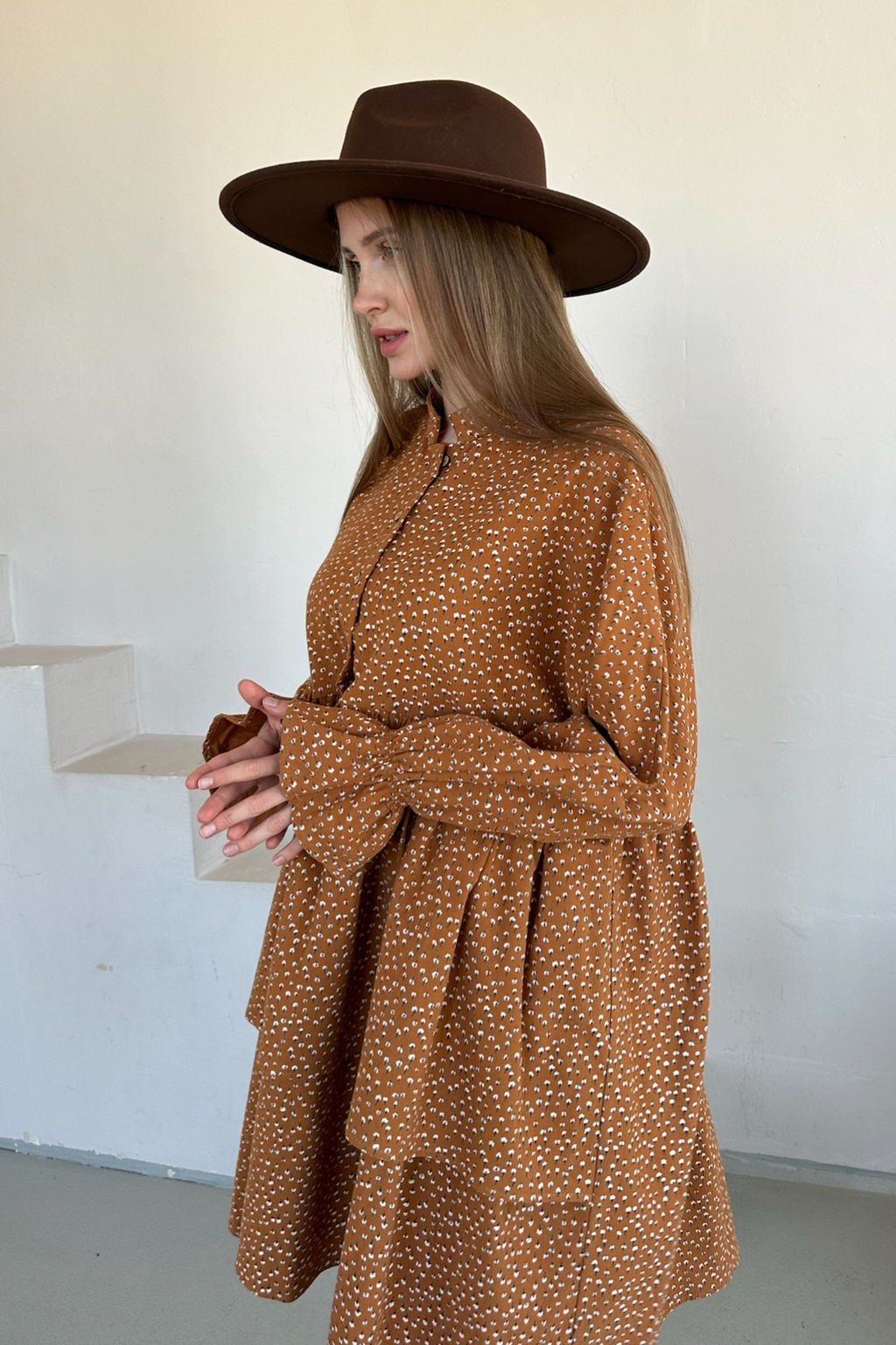 Платье женское PUFF059/03/Коричневый, бежевый - Rise фото 5