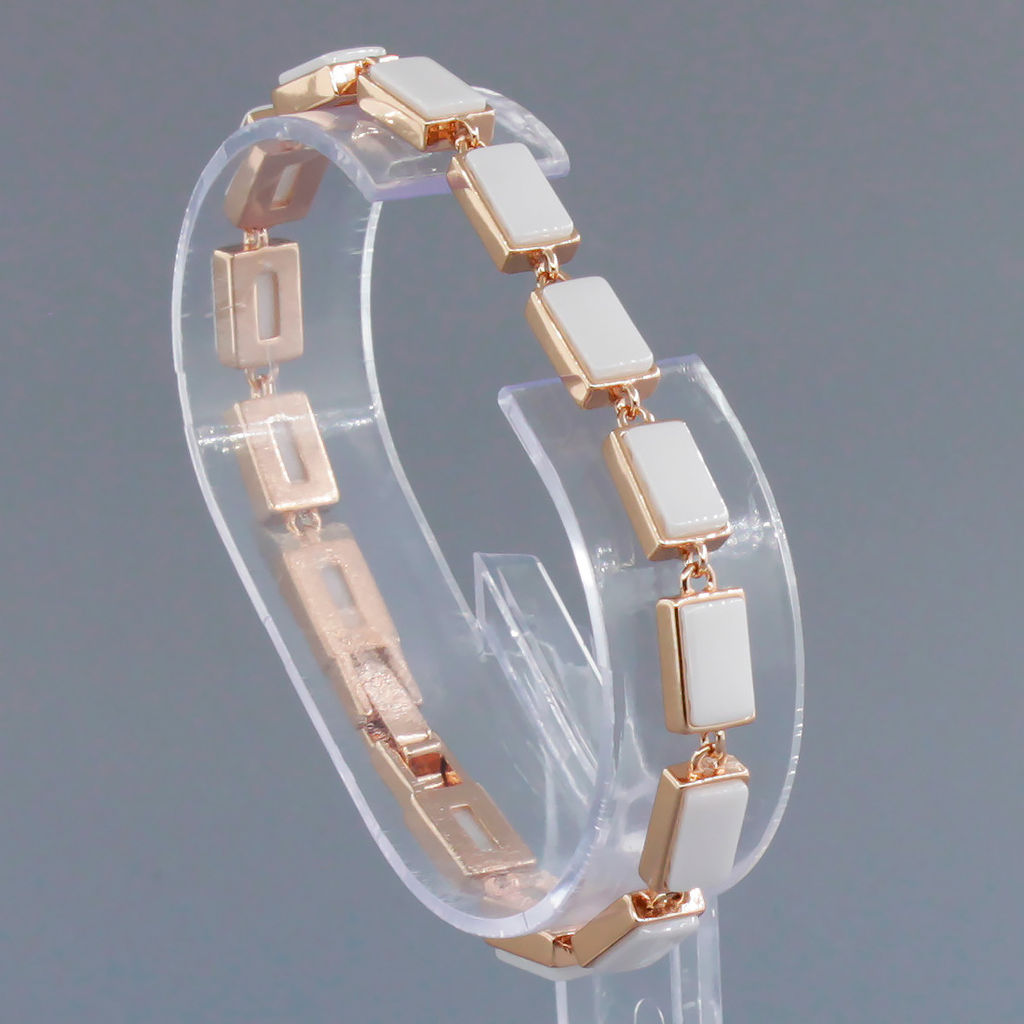 Браслет Канти из белой керамики покрытие под золото - Agat77 фото 2