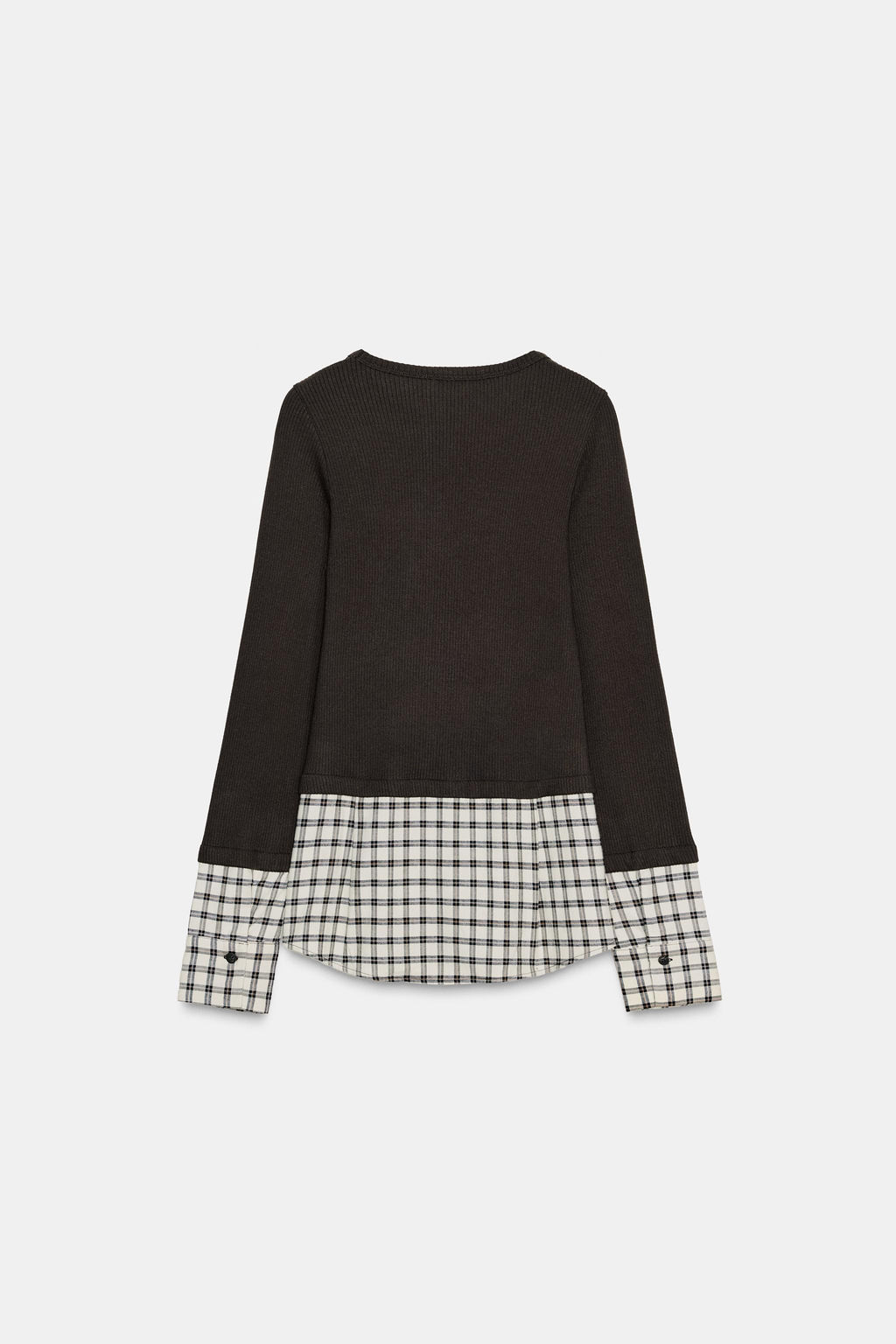 CONTRAST CHECK T-SHIRT - Zara фото 11