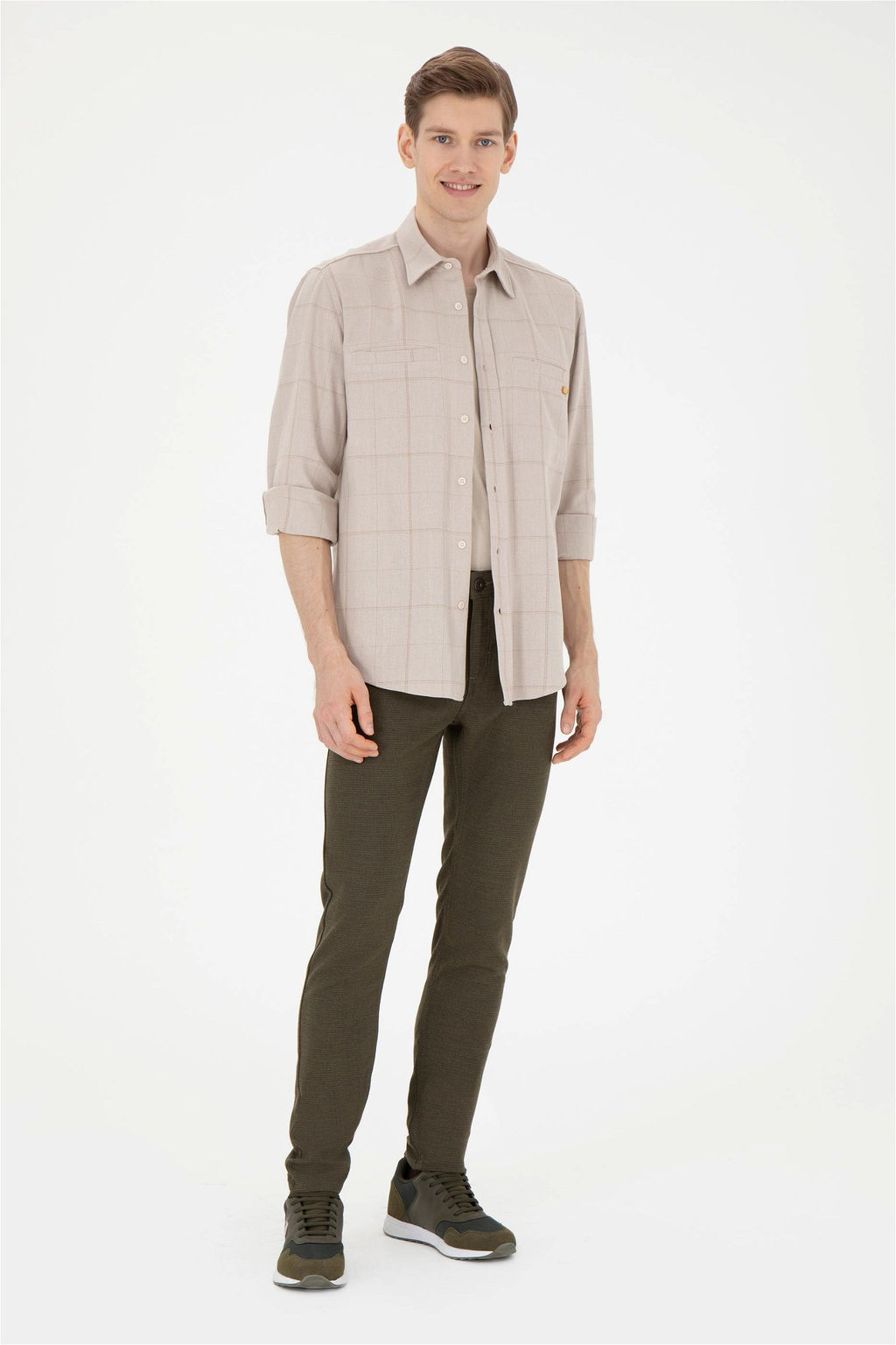 U. S. Polo Assn / Мужская рубашка с длинным рукавом Stone - U.s. polo assn фото 4