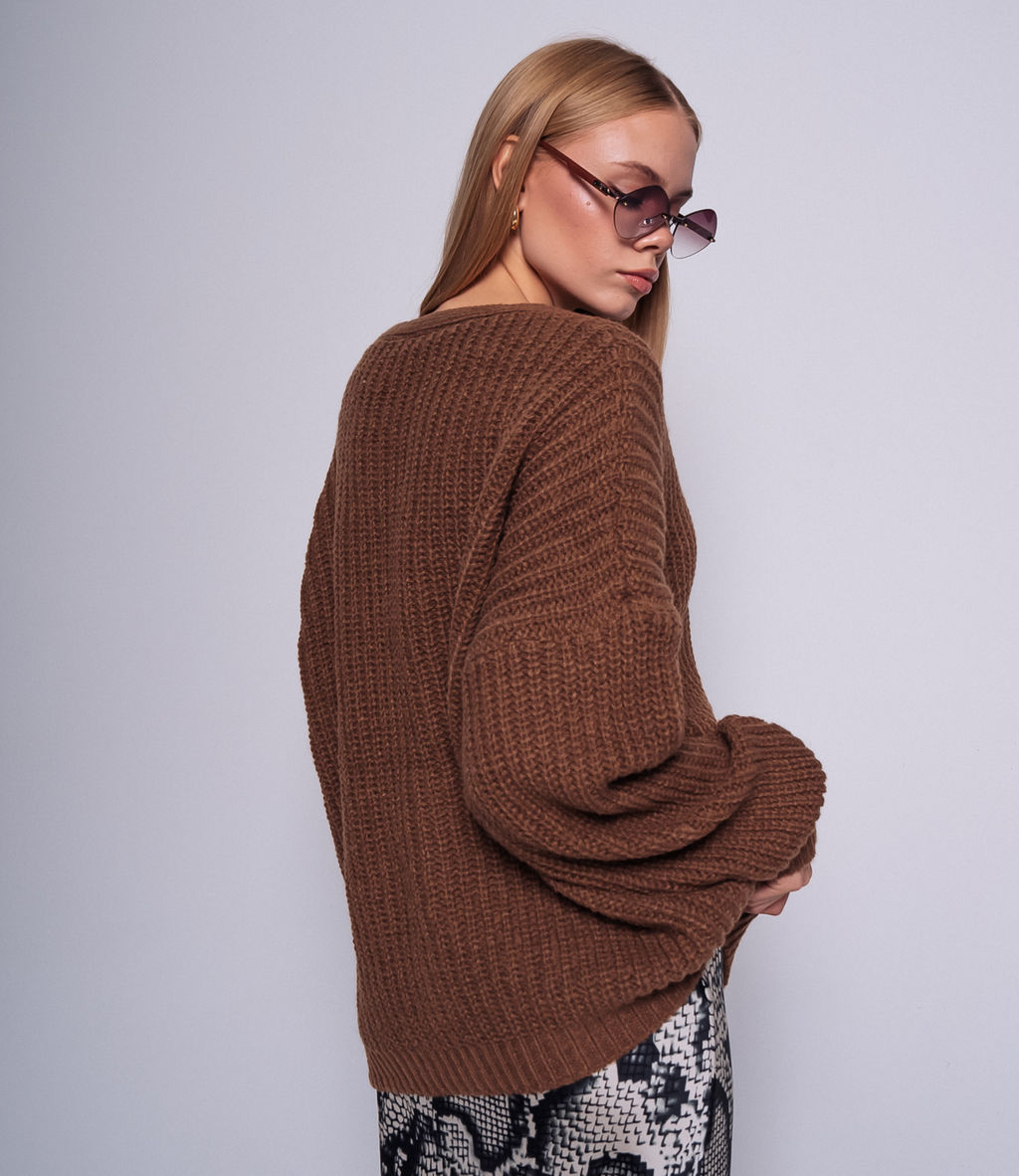 Кардиган #КТ5285, тёмно-коричневый - Dommod фото 4