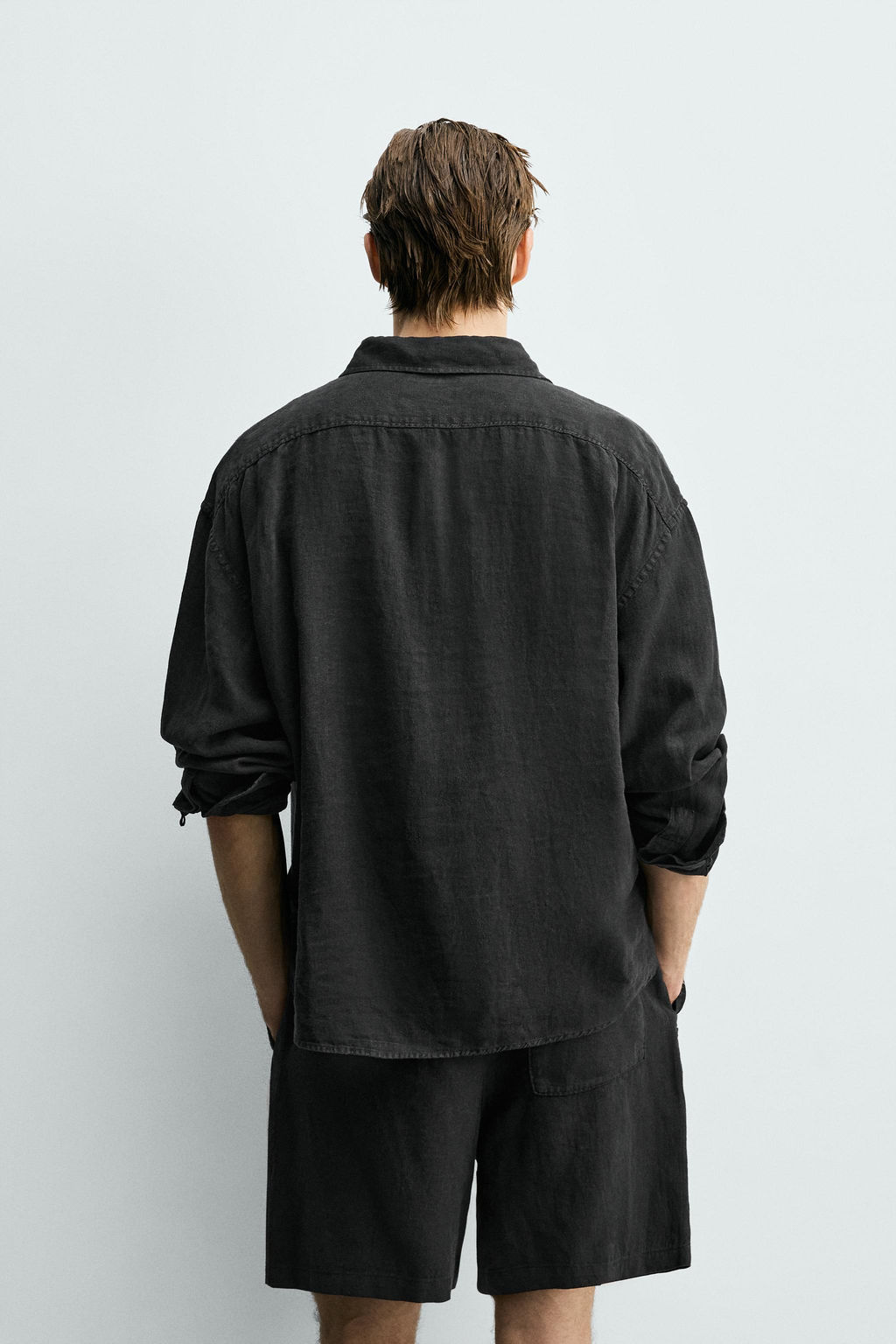 CAMISA POLO 100% LINO / Negro - Zara фото 3