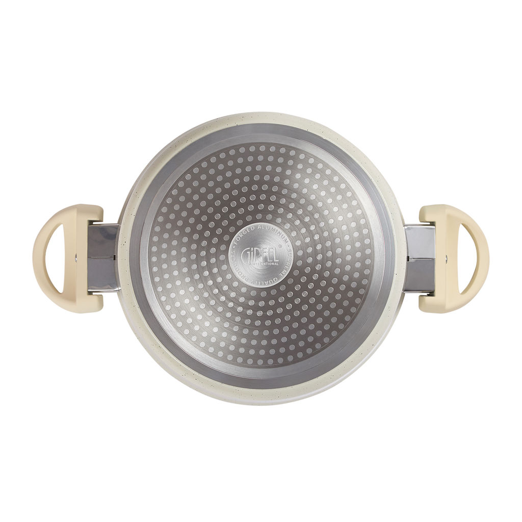 0433 GIPFEL Кастрюля SONRIZO 24см/5,5л из кованого алюминия со стеклянной крышкой, с индукционным дном, с 3-слойным антипригарным мраморным покрытием Excilon Marble. Толщина: 2,0/4,0мм  фото 4