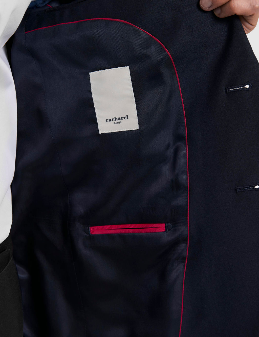 Lacivert Slim Fit Mono Yaka Y_n Kar___ml_ Tak_m Elbise
