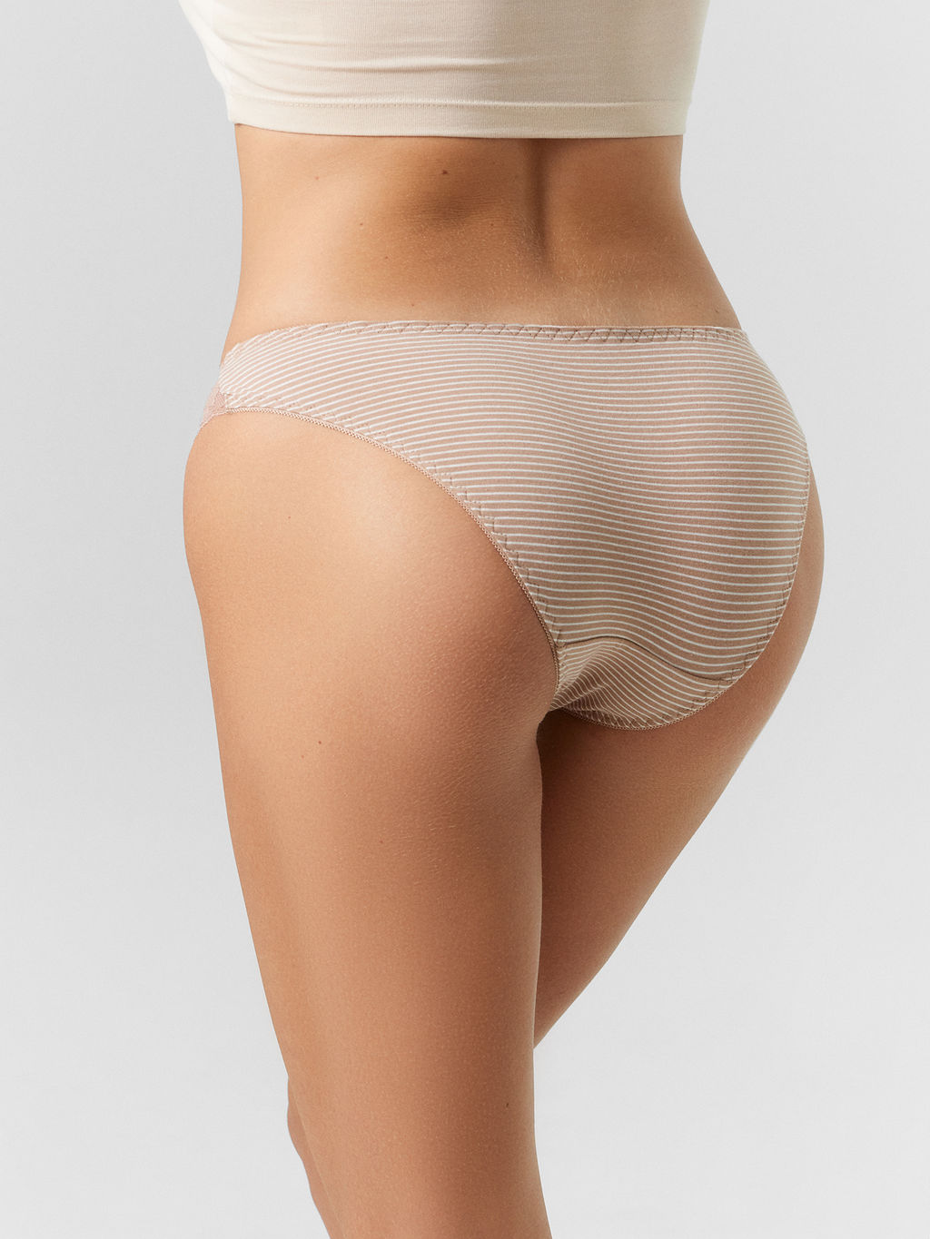 Цена за 2 штуки! Трусы женские слипы кофейные в полоску полоска на кофейном 412004 - Mark formelle фото 4