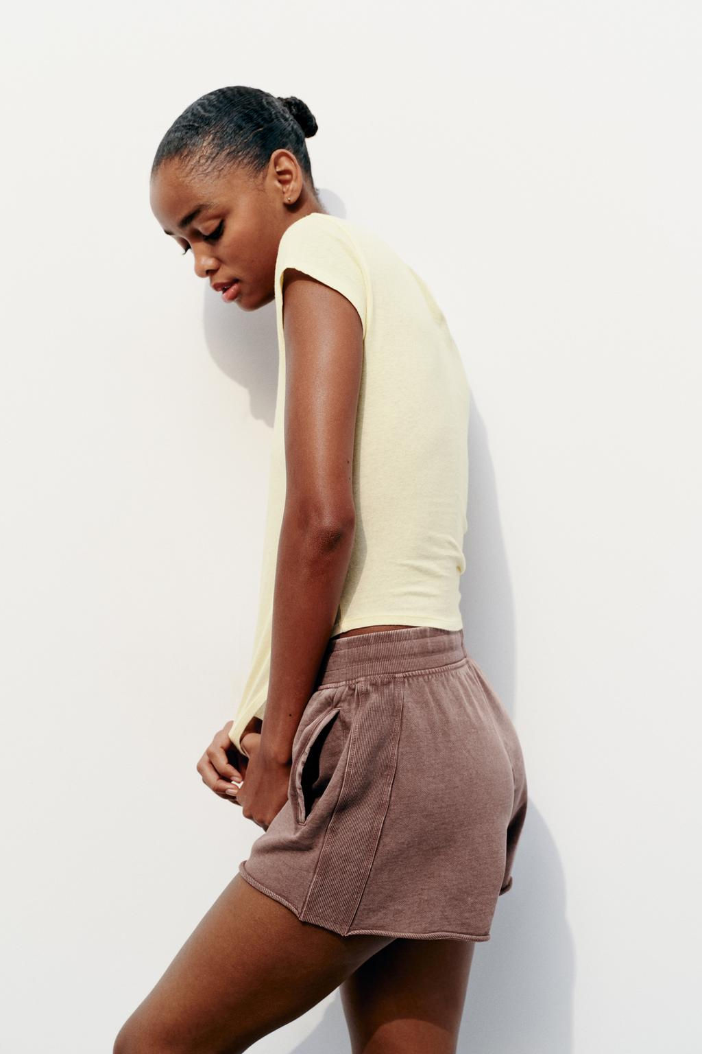 SLUB KNIT CROPPED T-SHIRT - Zara фото 4