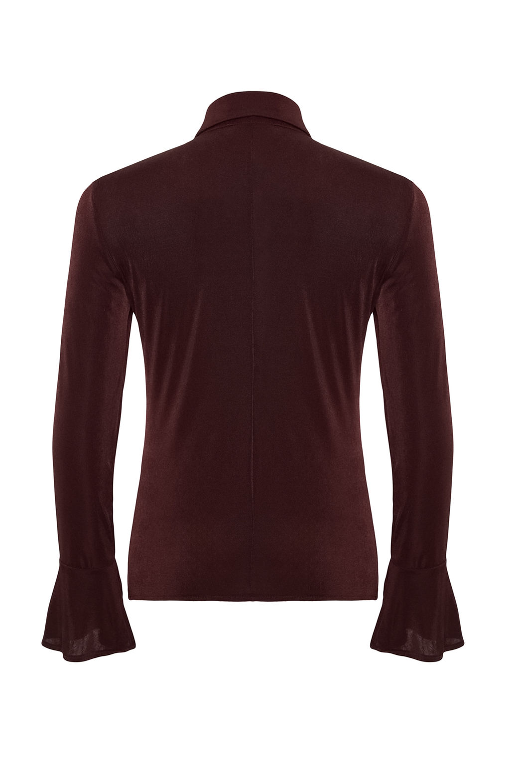 TRENDYOLMILLA Kahverengi Premium Parlak Yuzeyli ve Yumusak Dokulu Polo Yaka Dugmeli Orme Gomlek TWOAW24GO00194  фото 8