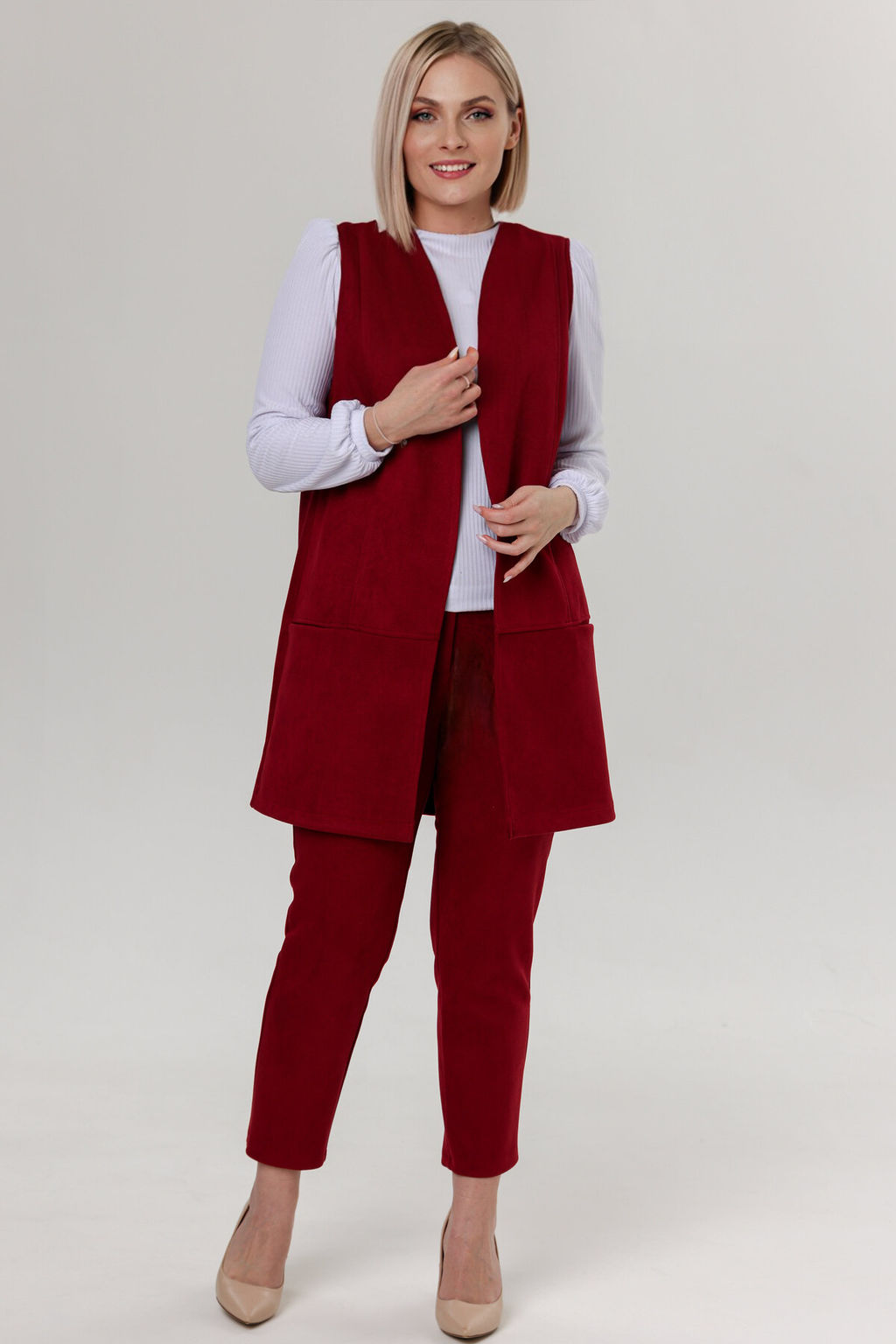 Жилет эко-замша 4241/02/Пыльно-голубой - Rise фото 16