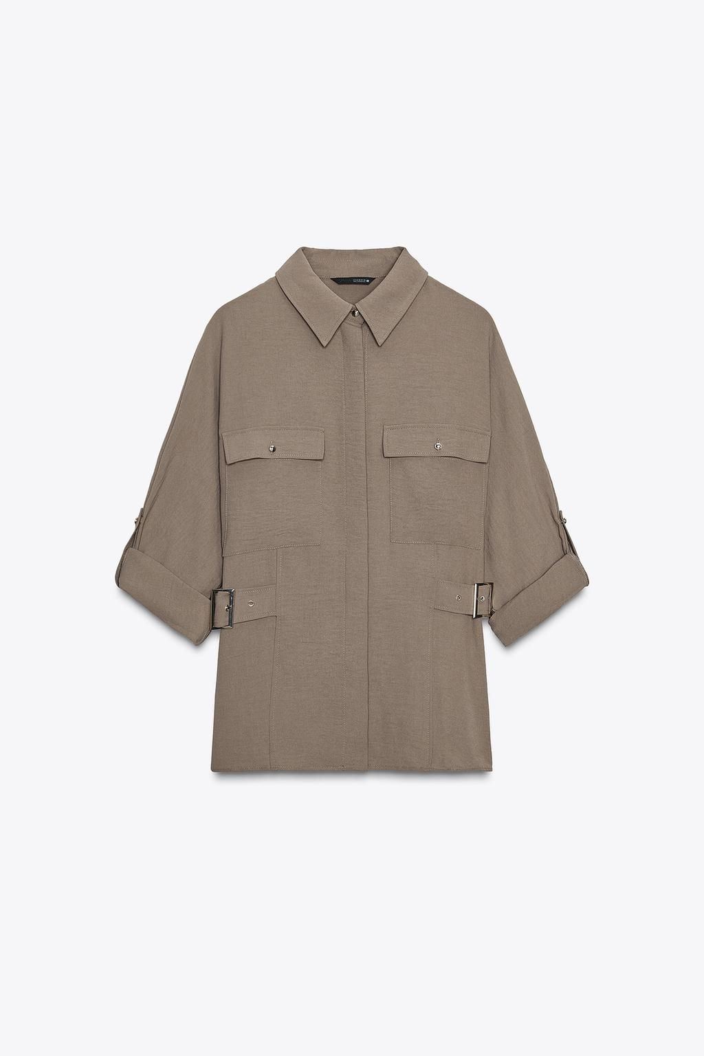 SAFARI SHIRT WITH SIDE BUCKLES - Zara фото 7