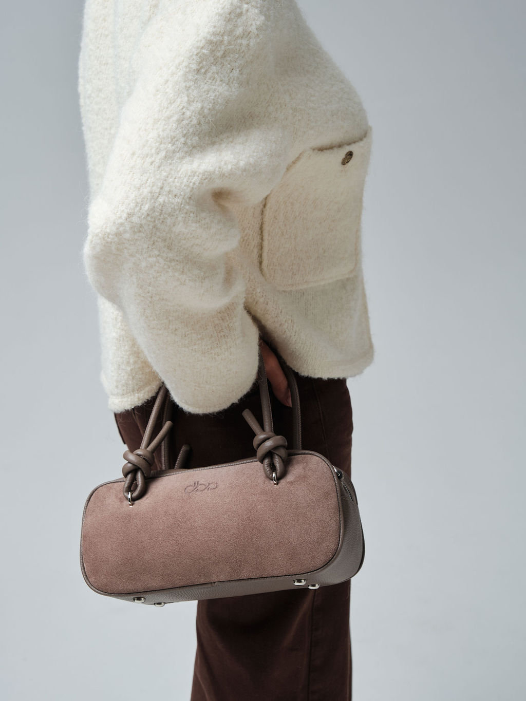 Замшевая сумка Curl DBR 31363 капучино  фото 4
