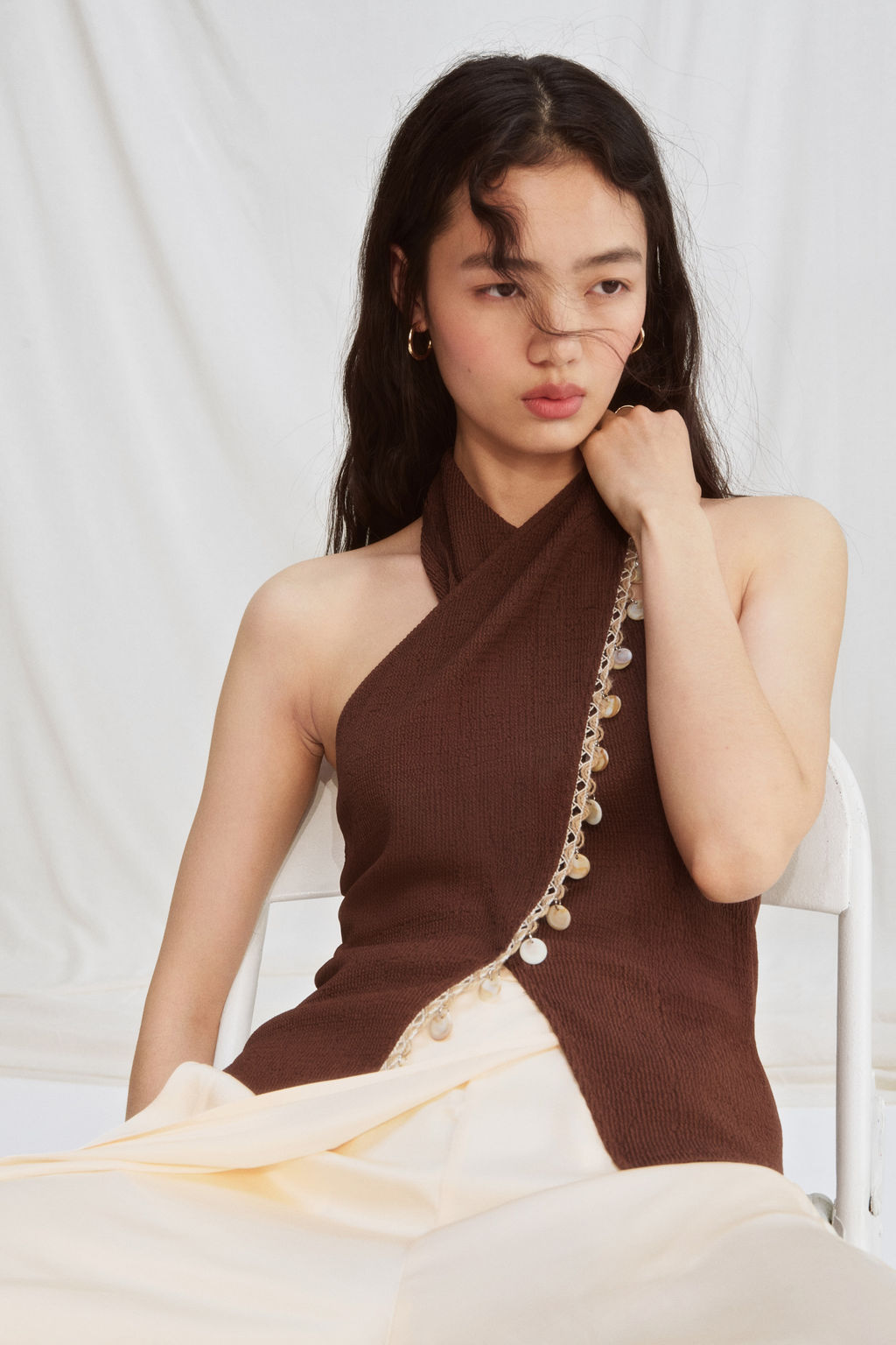 Pantal?n de sat?n con detalle cruzado - H&m фото 7