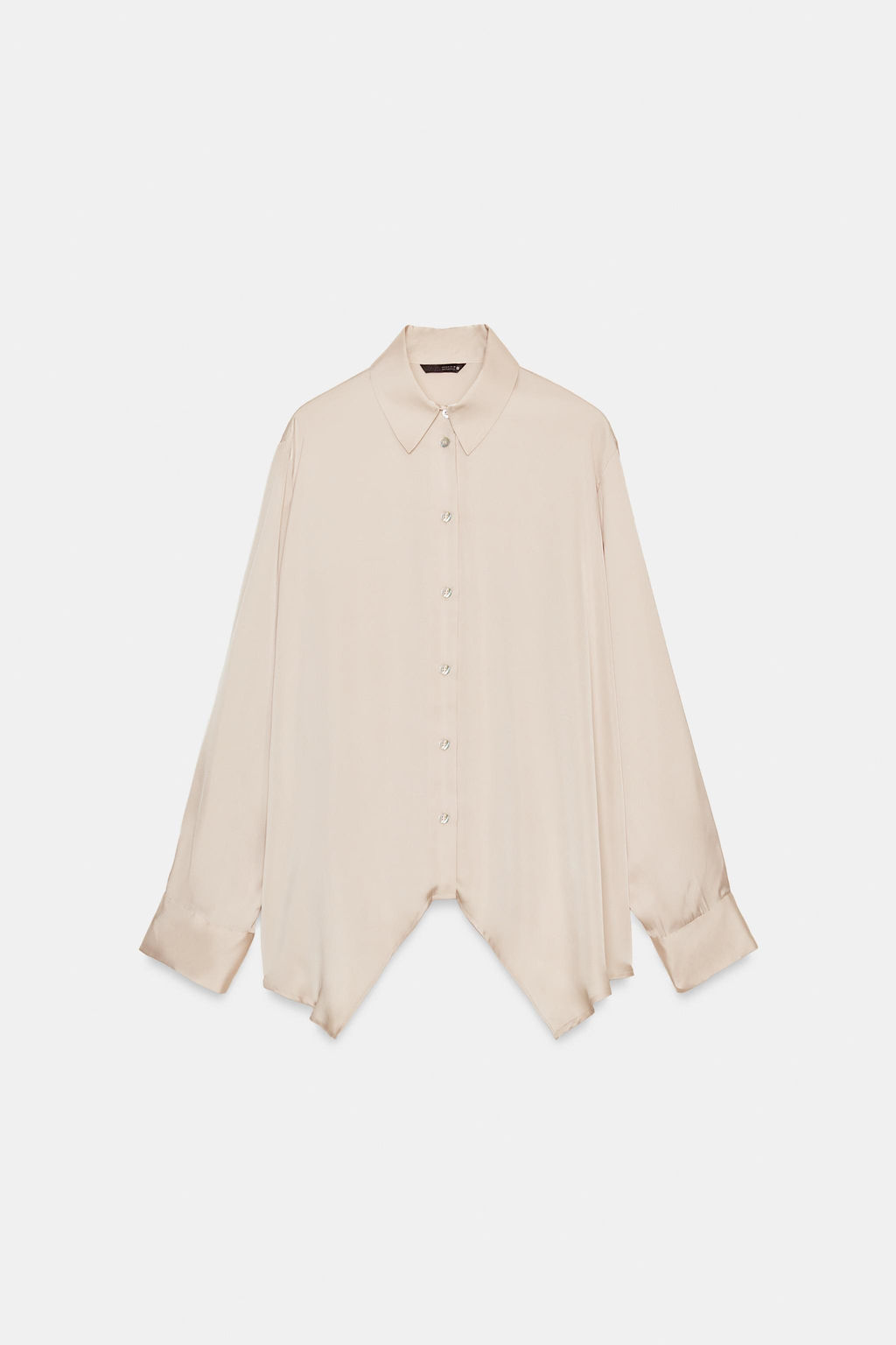 ASYMMETRIC HEM SATIN SHIRT - Zara фото 5