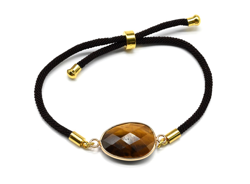 Браслет из тигрового глаза граненый 10*10мм.