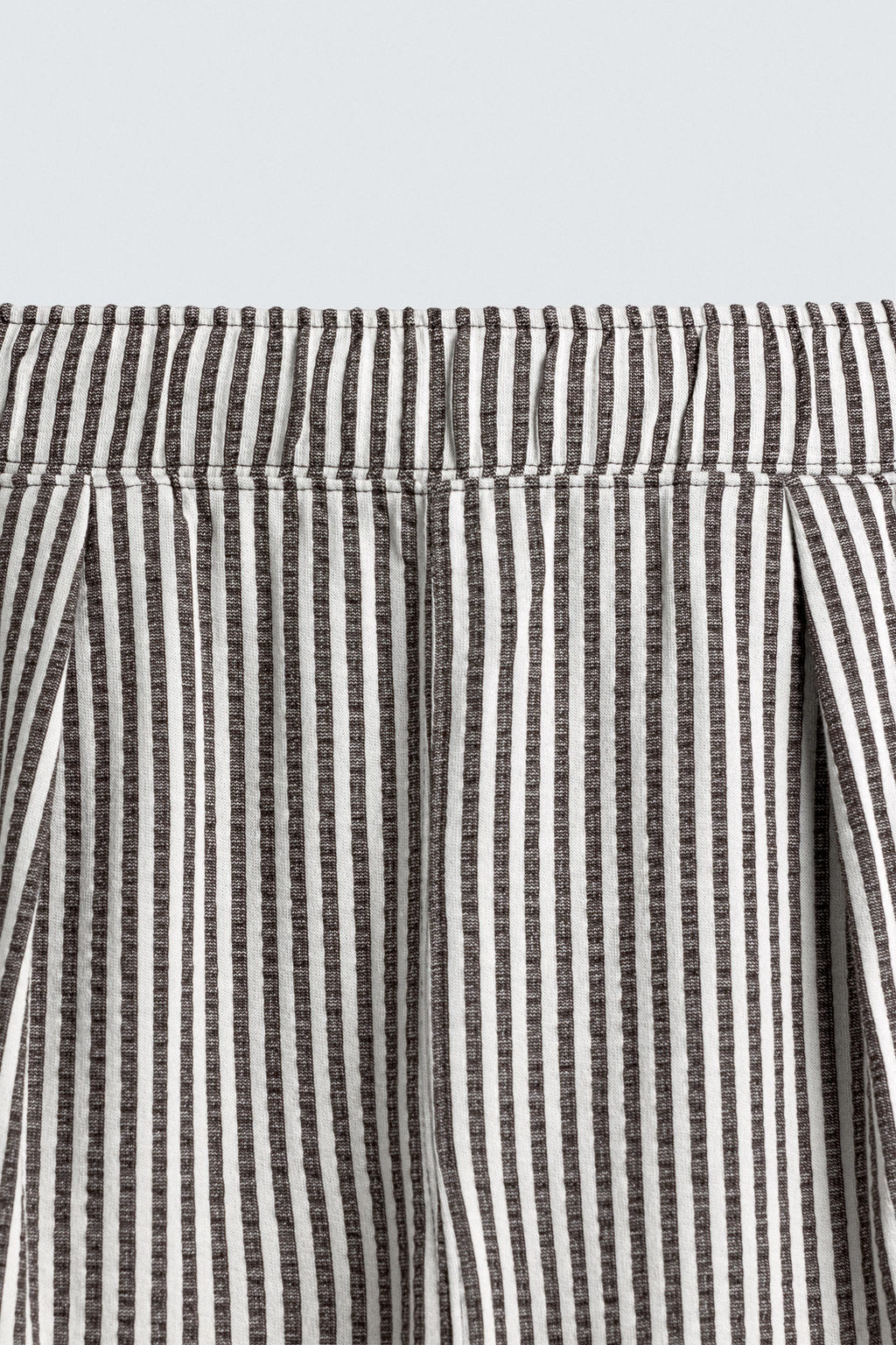 COMFORT STRIPED SEERSUCKER TROUSERS - Zara фото 9