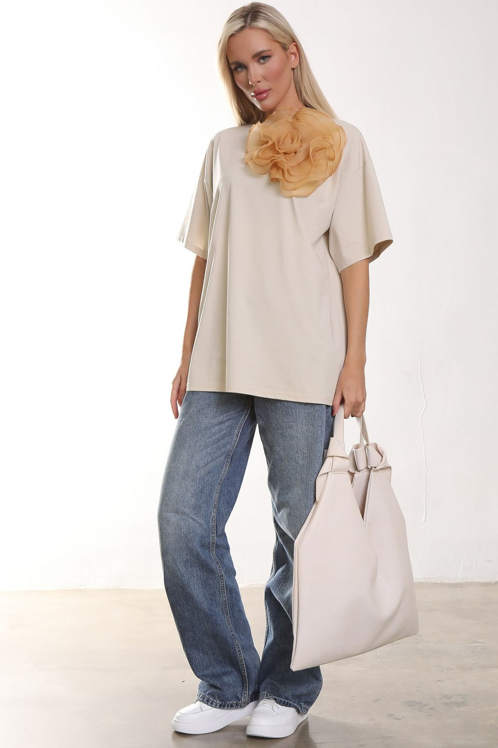 Футболка П-2227/9 Цвет:бежевый - Леди агата фото 4