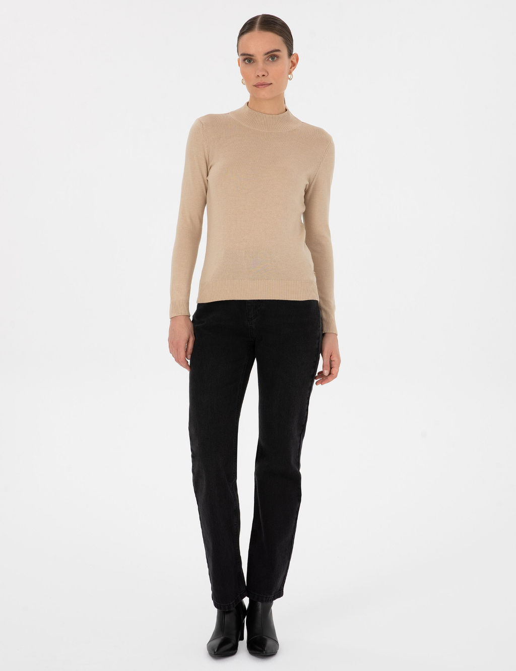 Siyah Straight Fit Jean Pantolon