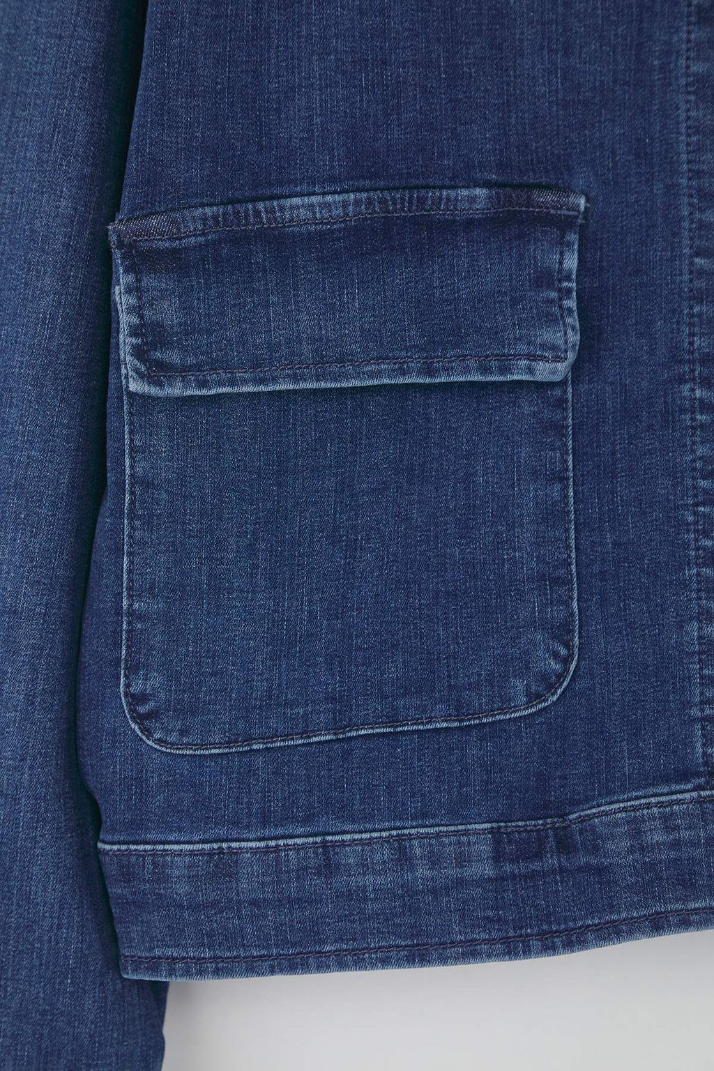 Koyu Mavi Gomlek Yaka Cep Detayl? Comfort Denim Ceket TWOAW26CE00007 - Trendyolmilla фото 6
