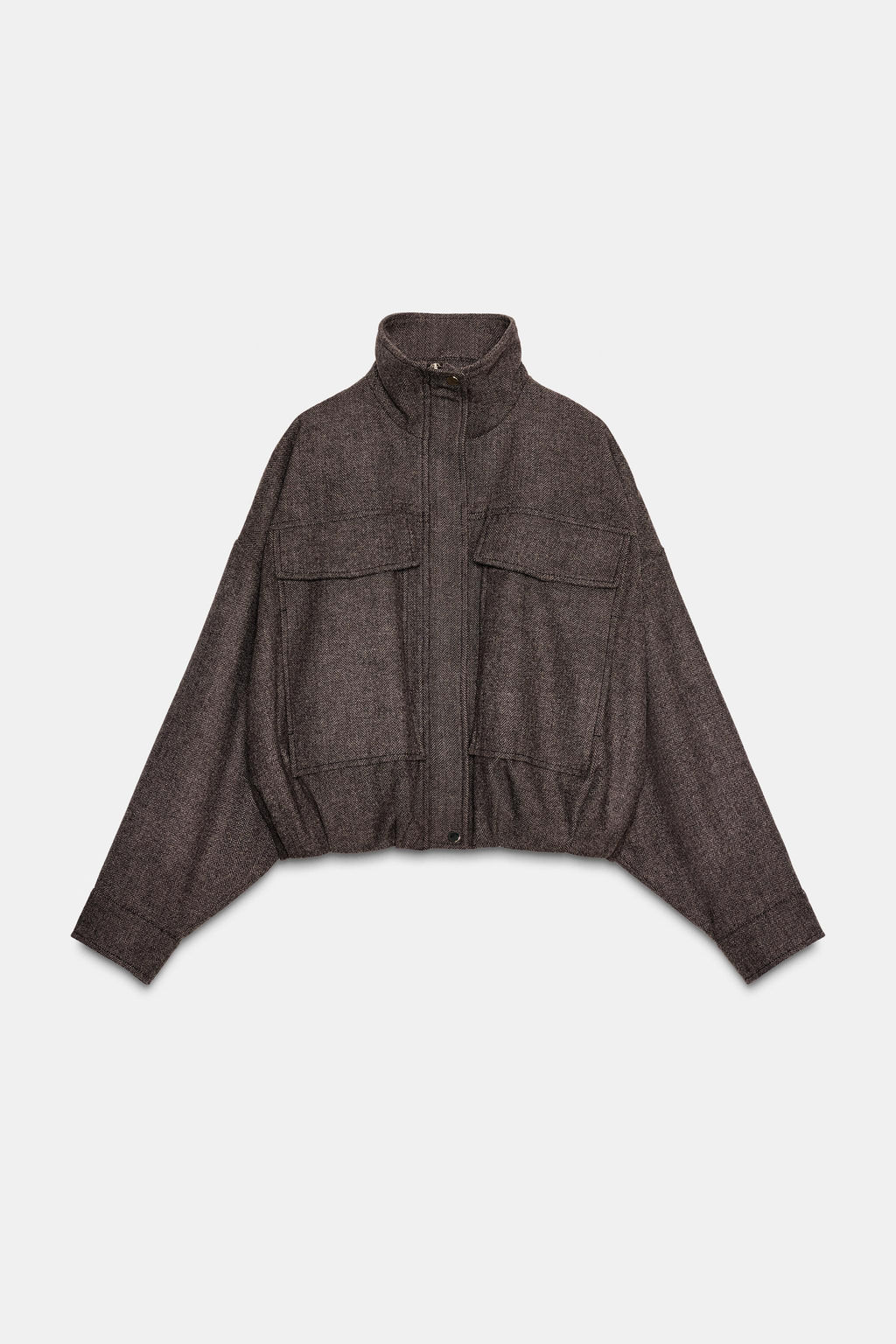 HERRINGBONE BALLOON BOMBER JACKET - Zara фото 10