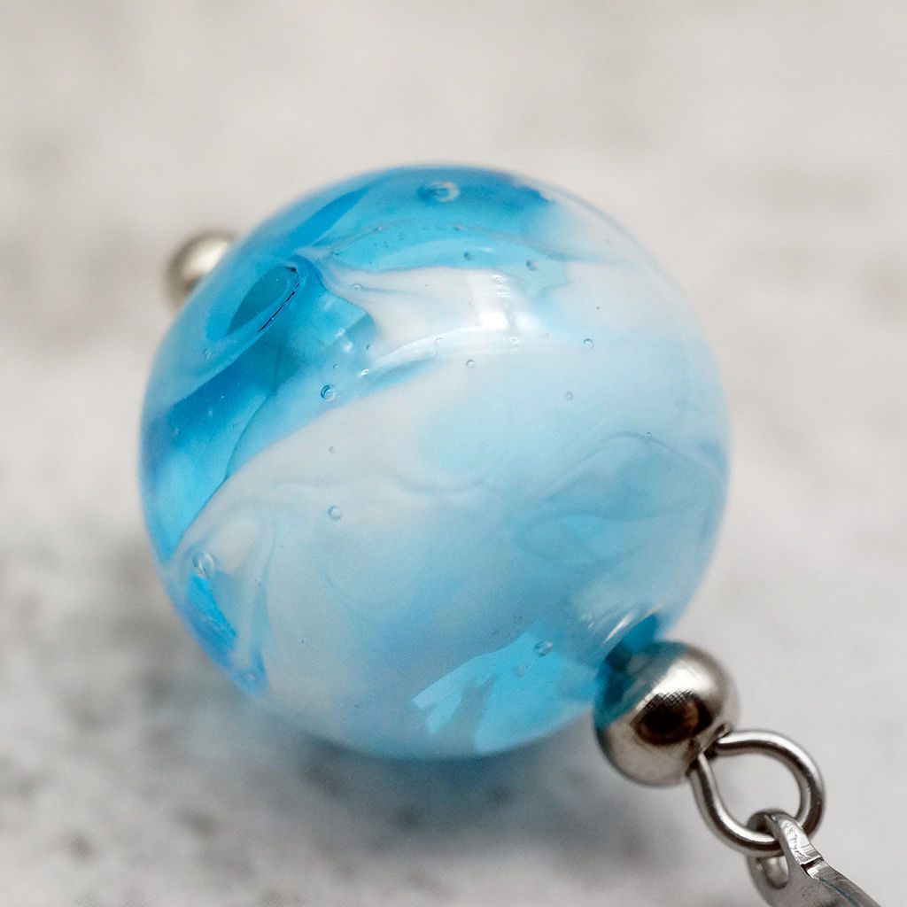 Серьги из муранского стекла LS3345/голубой