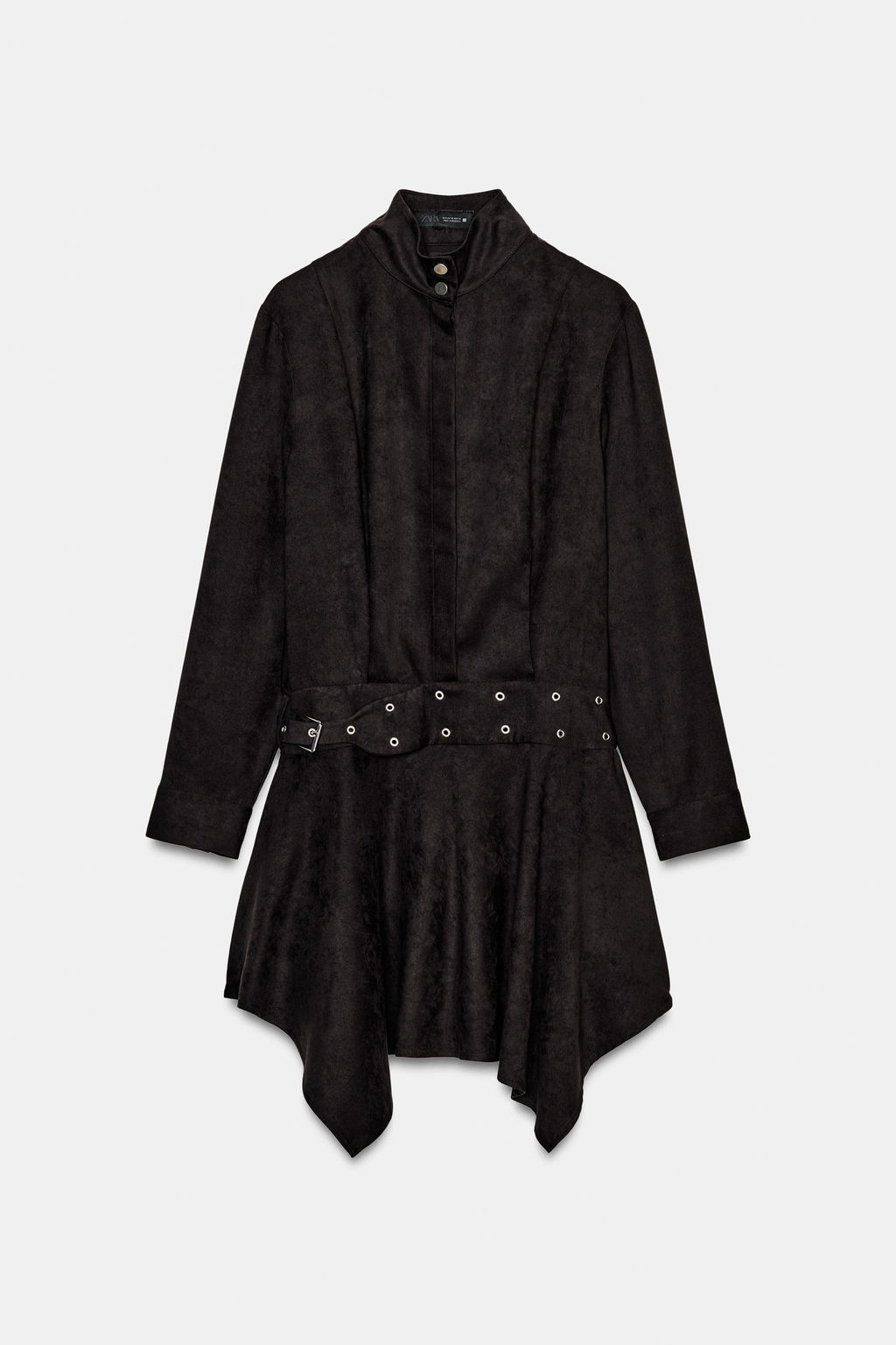 FAUX SUEDE MINI DRESS WITH BELT - Zara фото 2