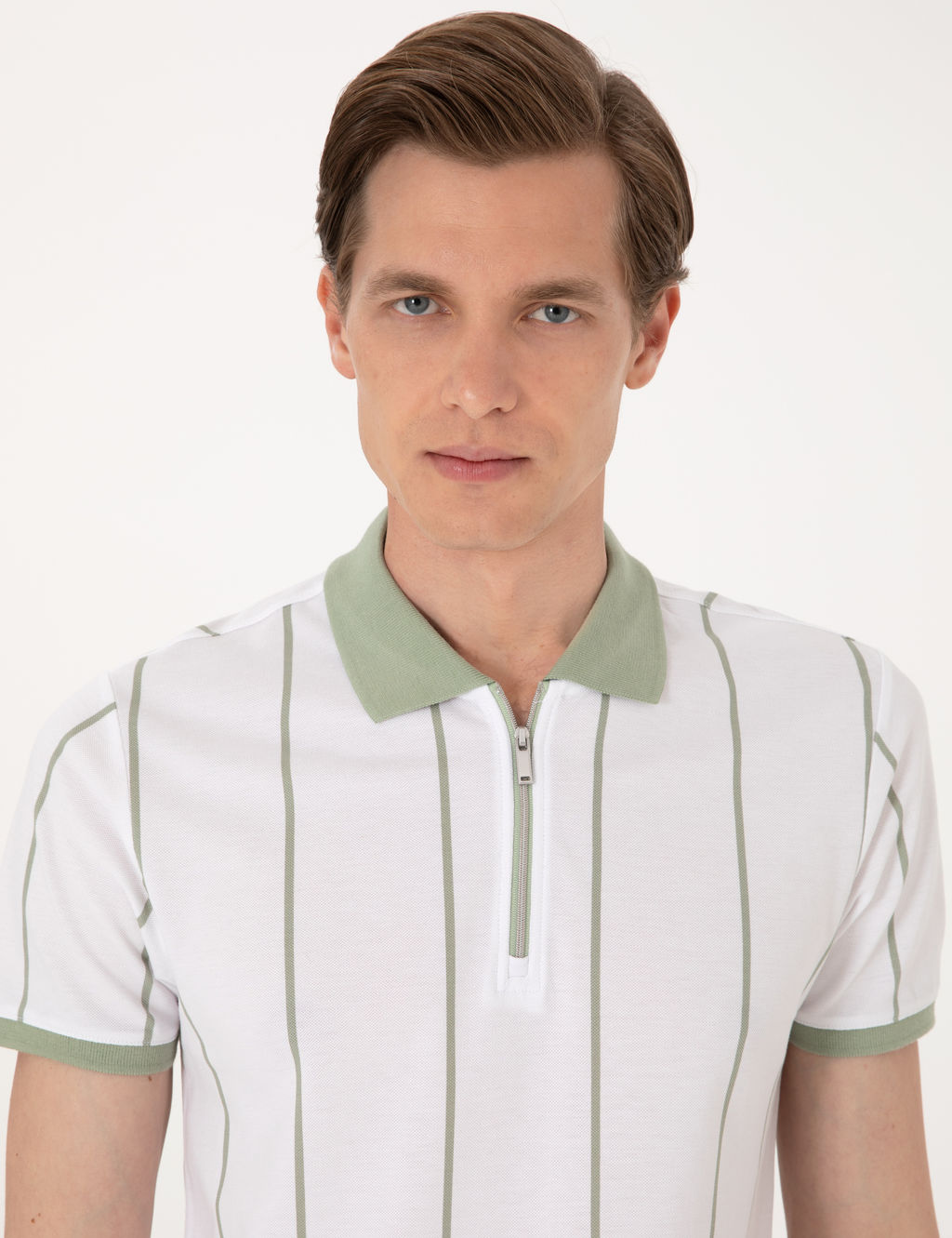 _a_la Ye_ili _izgi Detayl_ Slim Fit Polo Yaka Ti__rt
