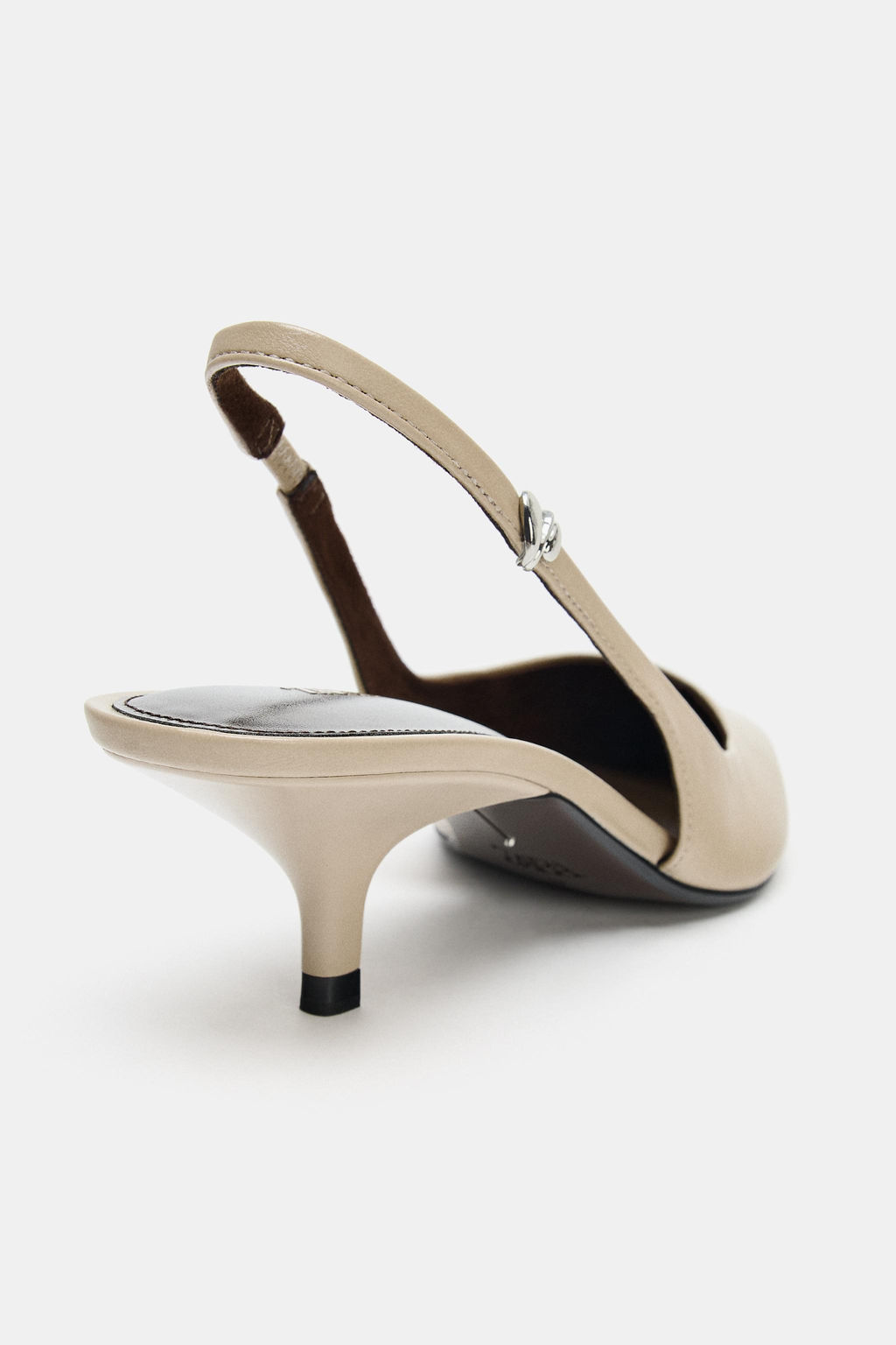 SLINGBACK KITTEN-HEEL SHOES WITH STRAP - Zara фото 5