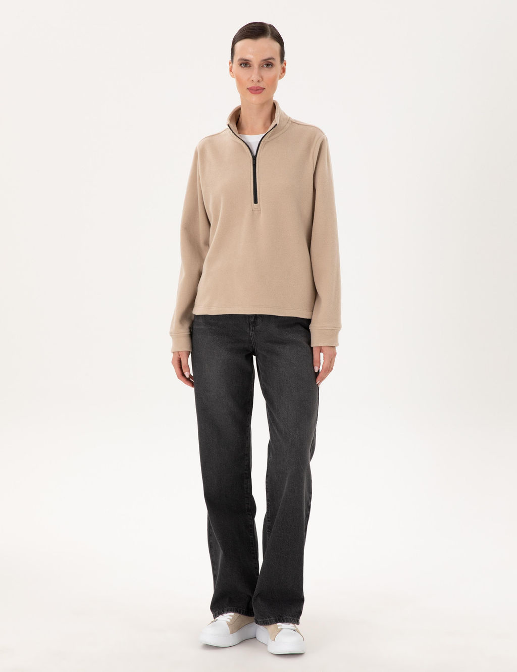 Bej Oversize Polar Sweatshirt - Pierre cardin фото 4