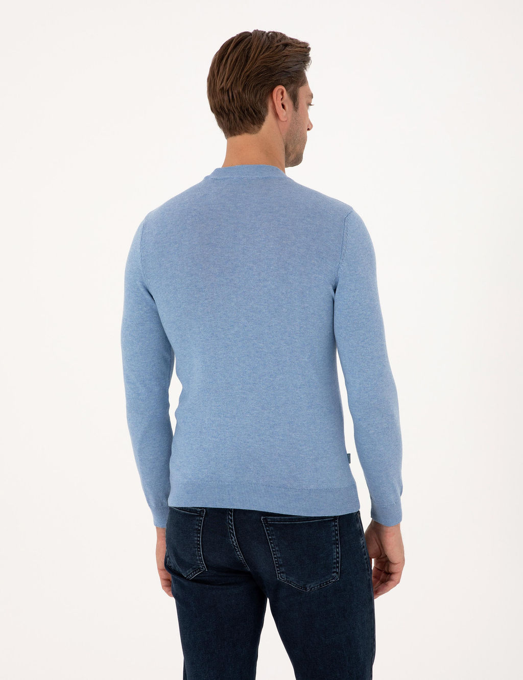 Mavi Melanj Slim Fit _eyrek Yaka Basic Triko Kazak - Pierre cardin фото 5