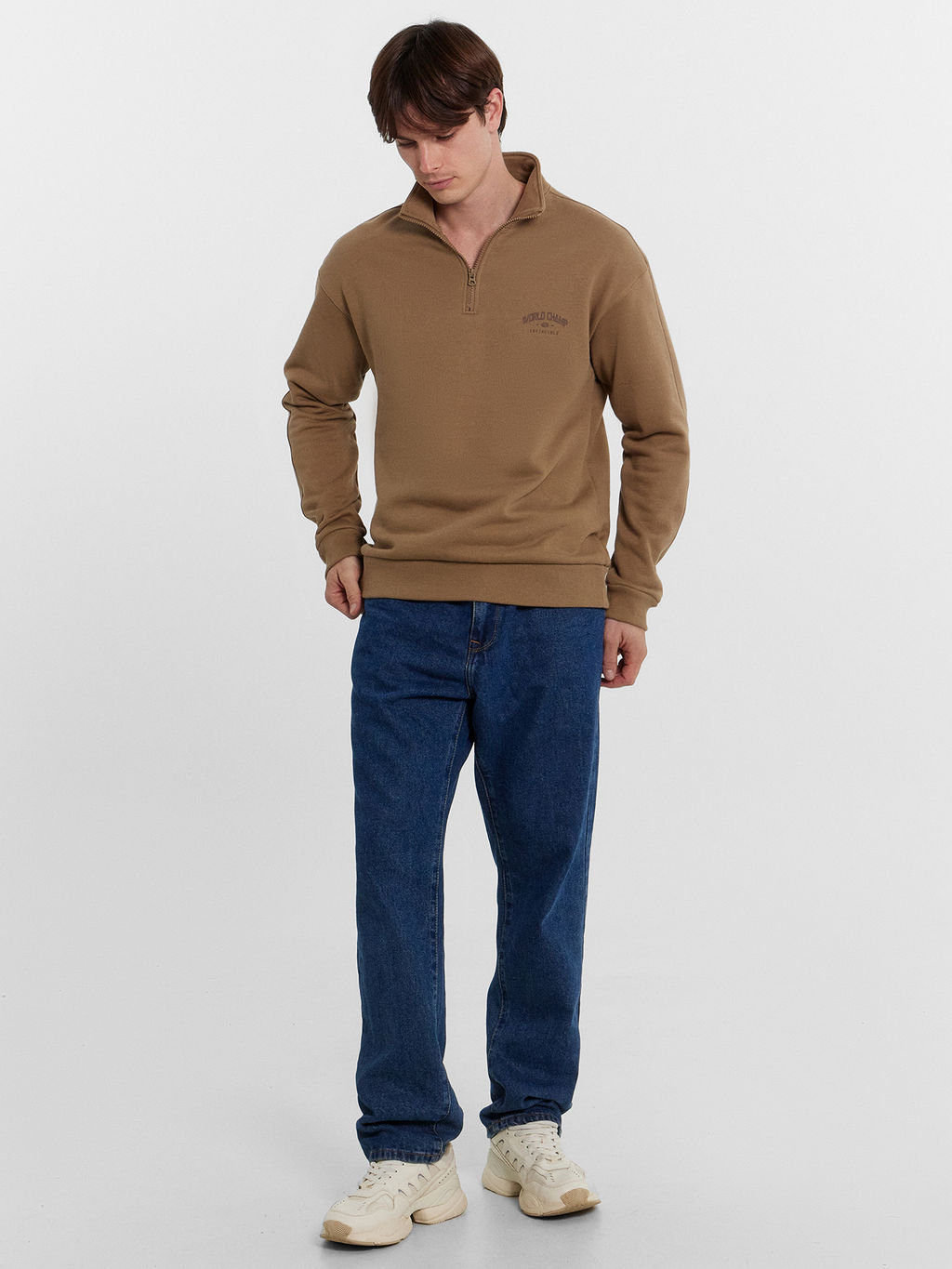 Толстовка мужская бежевая с печатью сепия +печать 121916 - Mark formelle фото 3