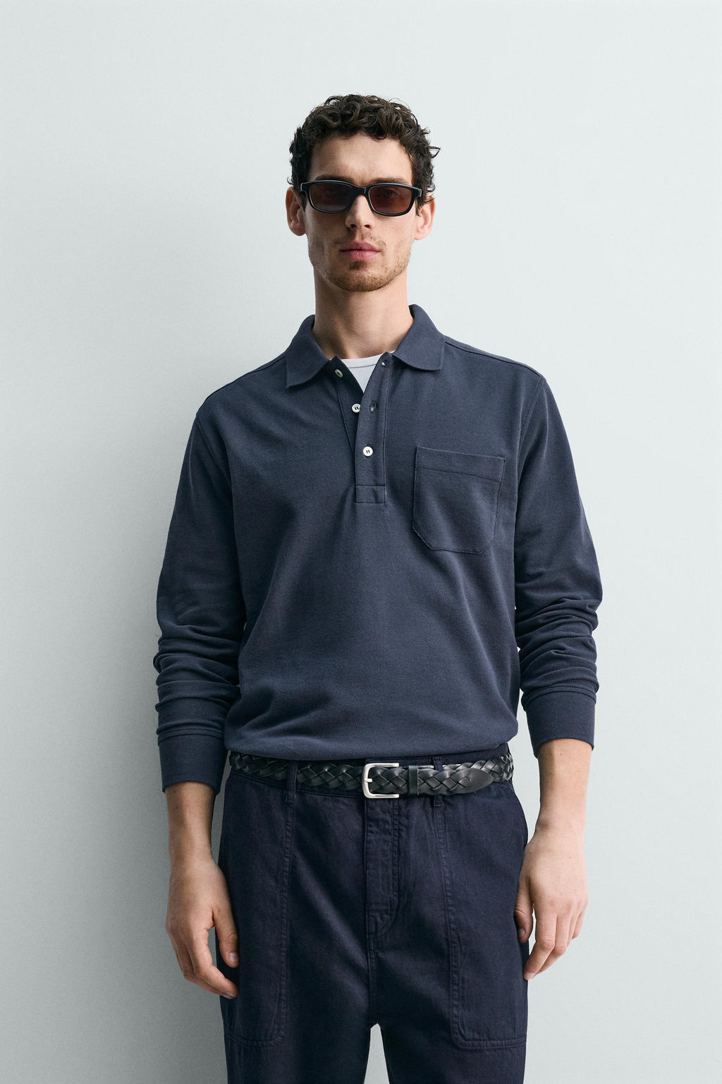 POLO PIQU? REGULAR FIT BOLSILLO / Marino - Zara фото 2