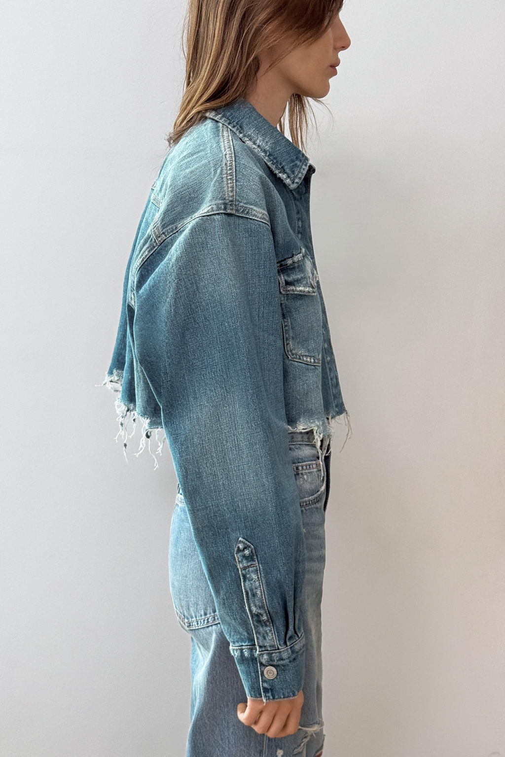 TRF CROP DENIM OVERSHIRT - Zara фото 10