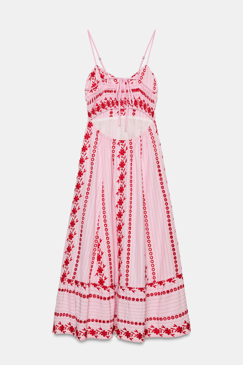 VESTIDO MIDI BORDADOS PERFORADOS / Rosa - Zara фото 7