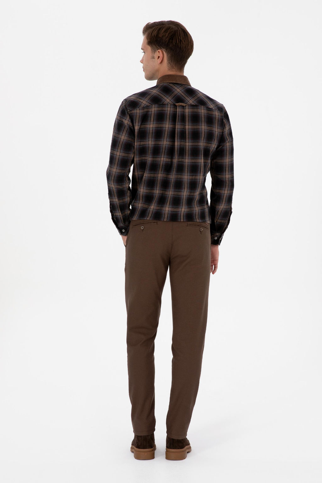 Erkek Kahverengi Slim Fit Kanvas / Chino Pantolon