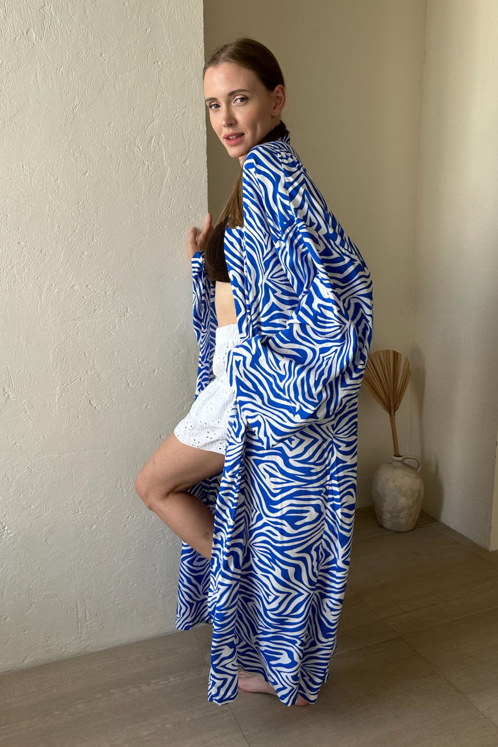 Кимоно BEACH069/02/Белый, синий - M&G all natural фото 7