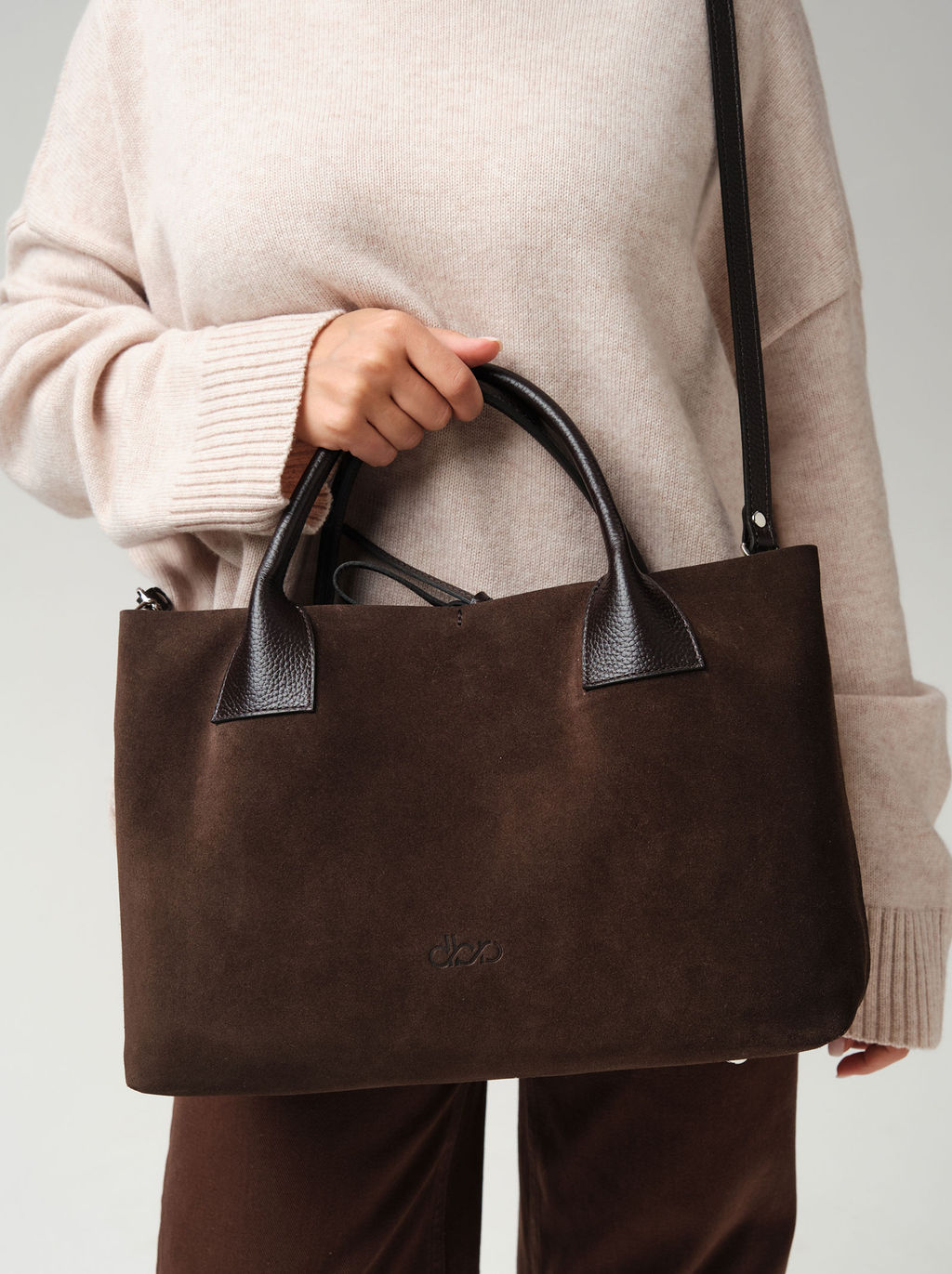 Замшевая сумка Iris DBR 31372 черный каштан  фото 7