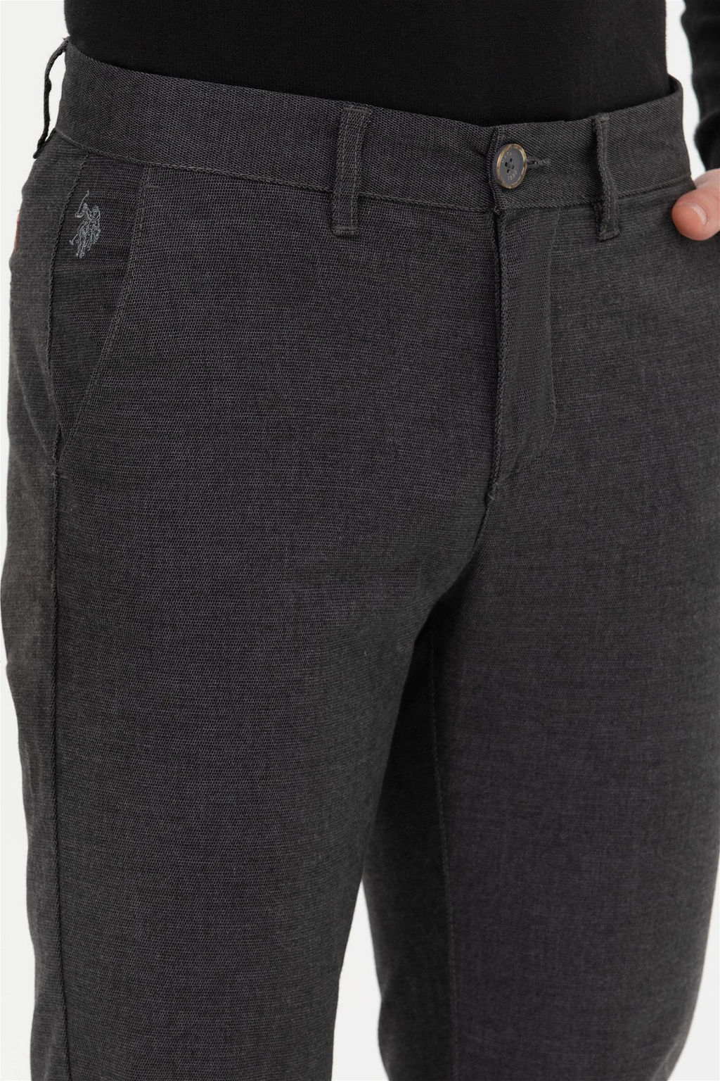 Мужские брюки из плотной ткани антрацитового цвета Неожиданная скидка в корзине - U.s. polo assn фото 6
