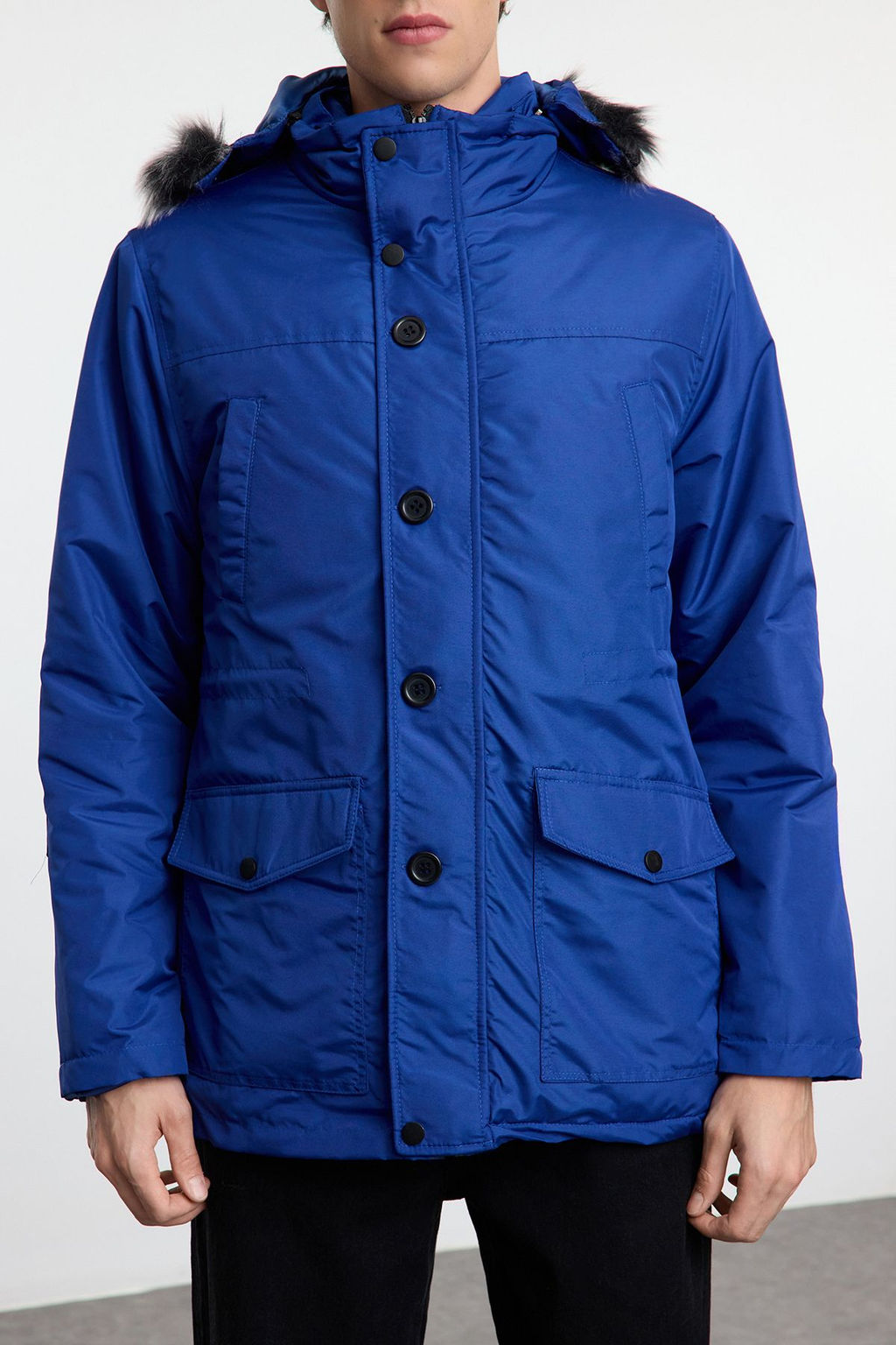 TRENDYOL MAN Saks Regular Fit K?sl?k Parka Ruzgarl?k Mont TMNAW25MO00023 - Trendyolmilla фото 2