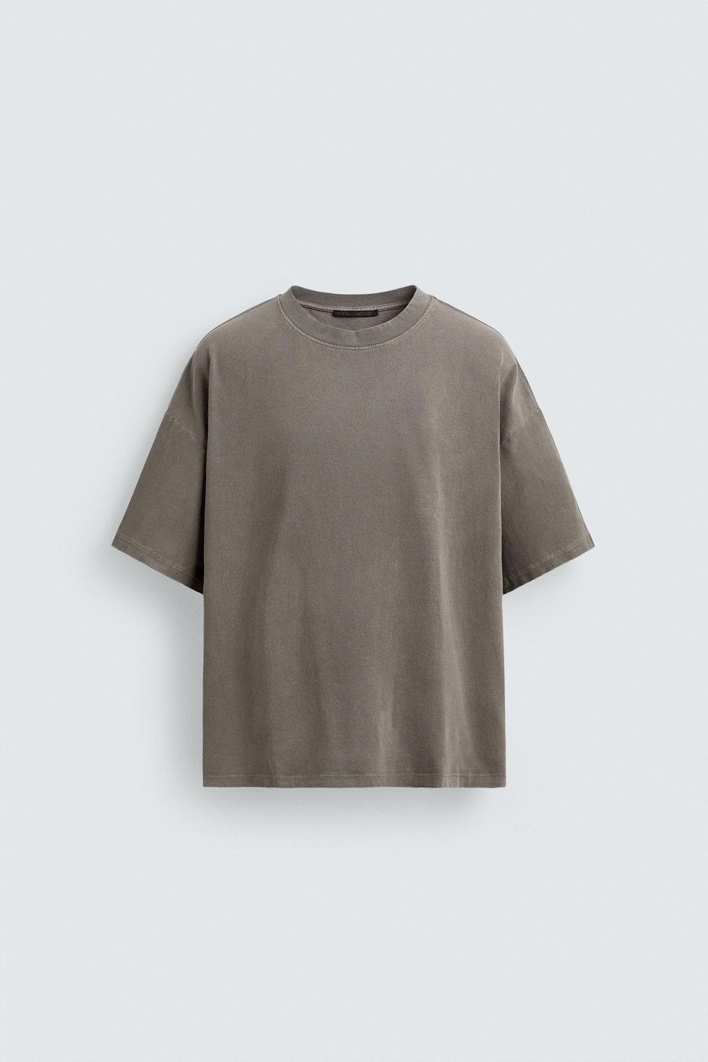 CAMISETA B?SICA LAVADA / Gris - Zara фото 6