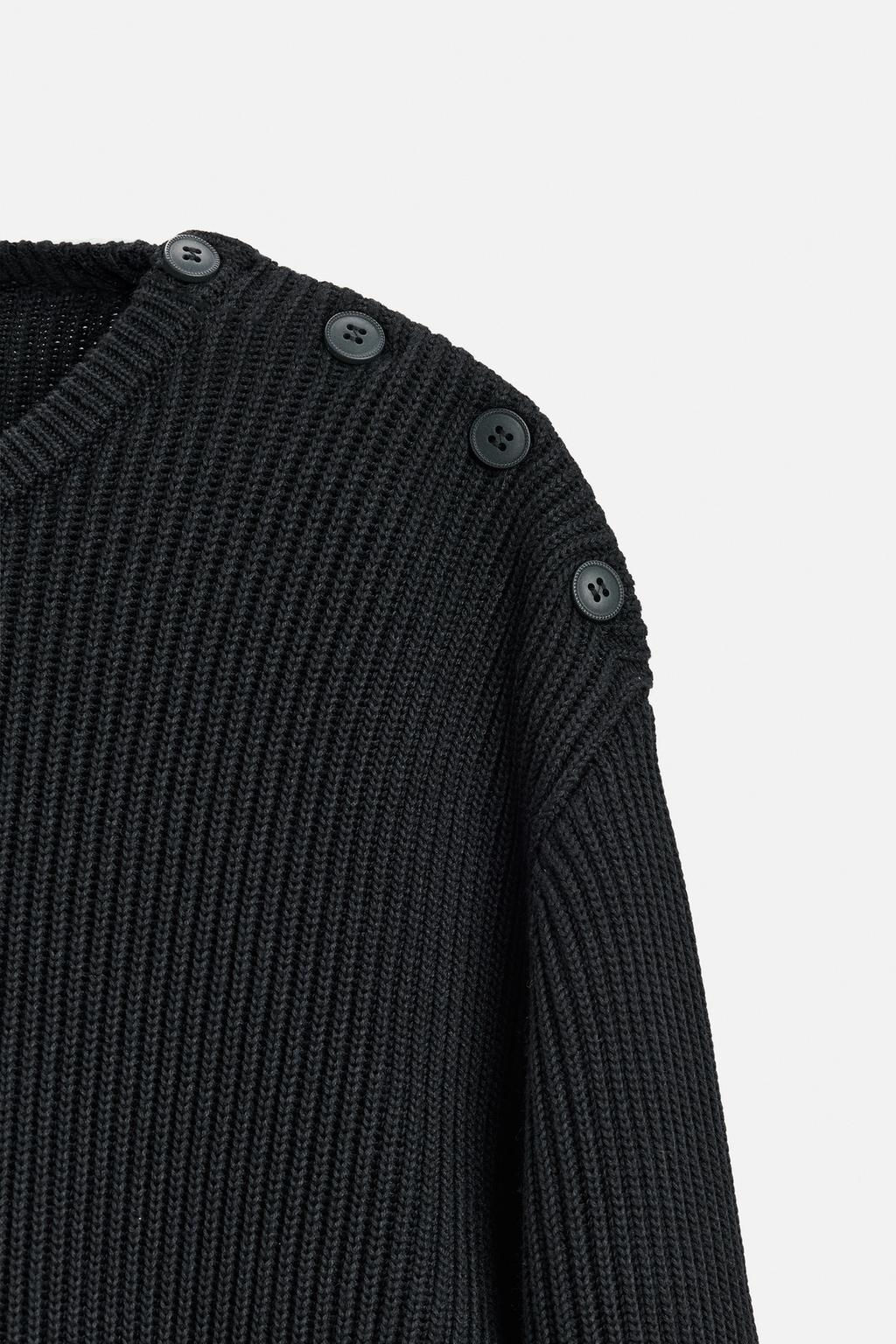 TEXTURED SWEATER WITH BUTTONS - Zara фото 8