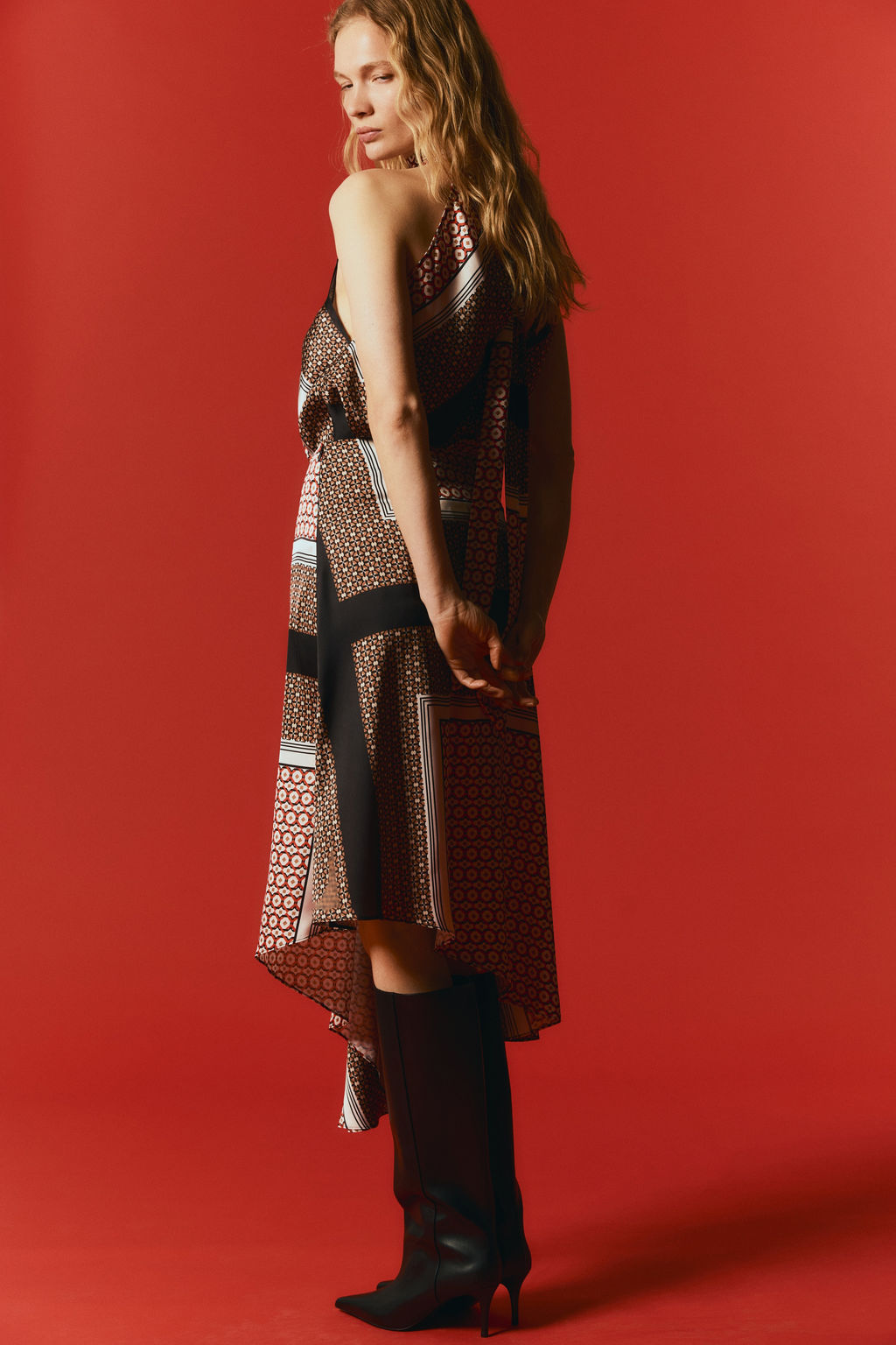 Falda asim?trica de sat?n - H&m фото 6