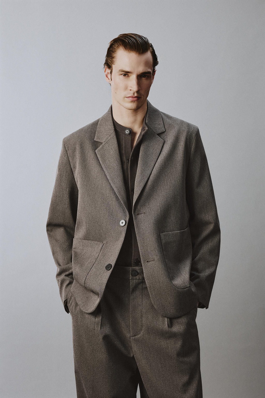 BLAZER TRAJE ESTRUCTURA RELAXED FIT / Marr?n / Topo - Zara фото 2