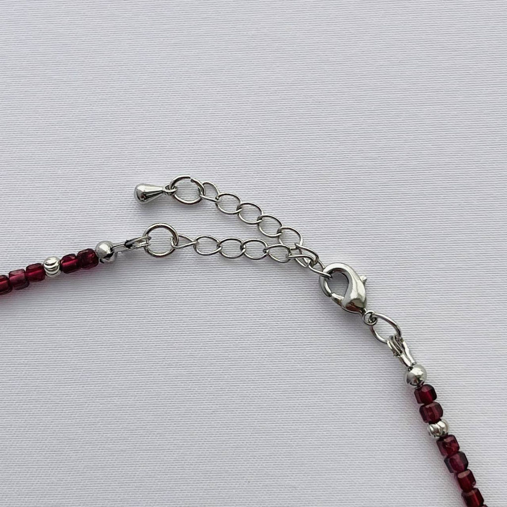 Бусы-Чокер из Граната с Жемчугом 42 см +