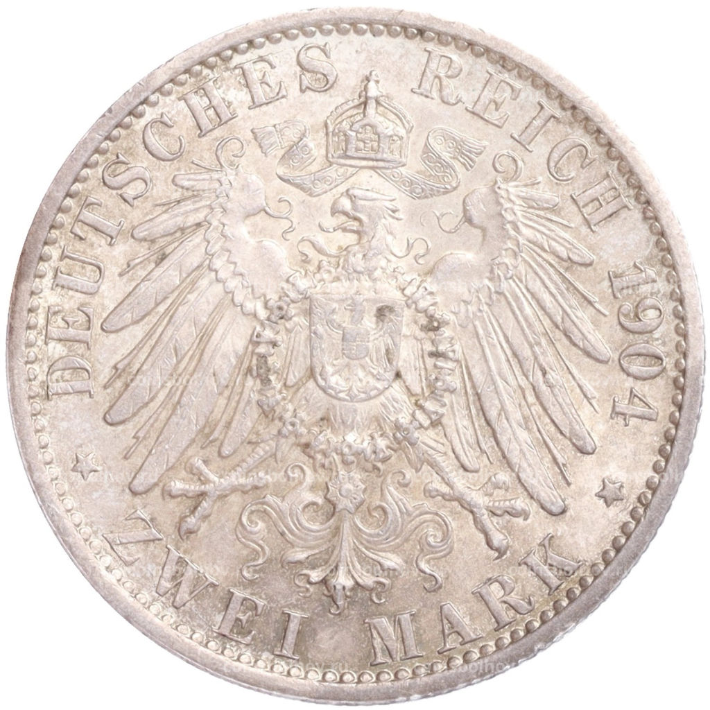 2 марки 1904 года A Германия (Мекленбург-Шверин) Свадьба Герцога Фридриха Франца IV