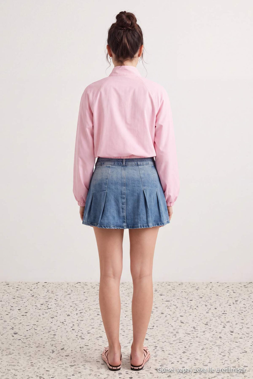 Mavi %100 Pamuk Bel Detayl_ Pileli Mini Denim Etek TWOAW27ET00034 - Trendyolmilla фото 4